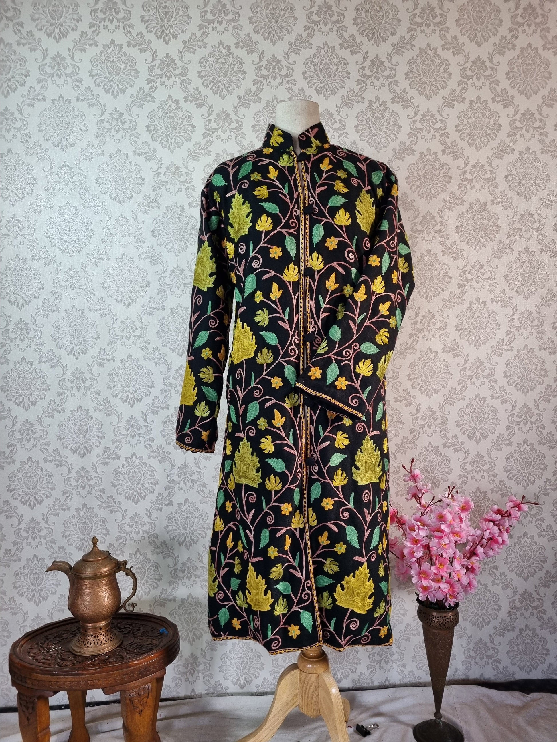 A Touch of Elegance with Maple Leaves: The Kashmiri Aari Embroidered Jacket