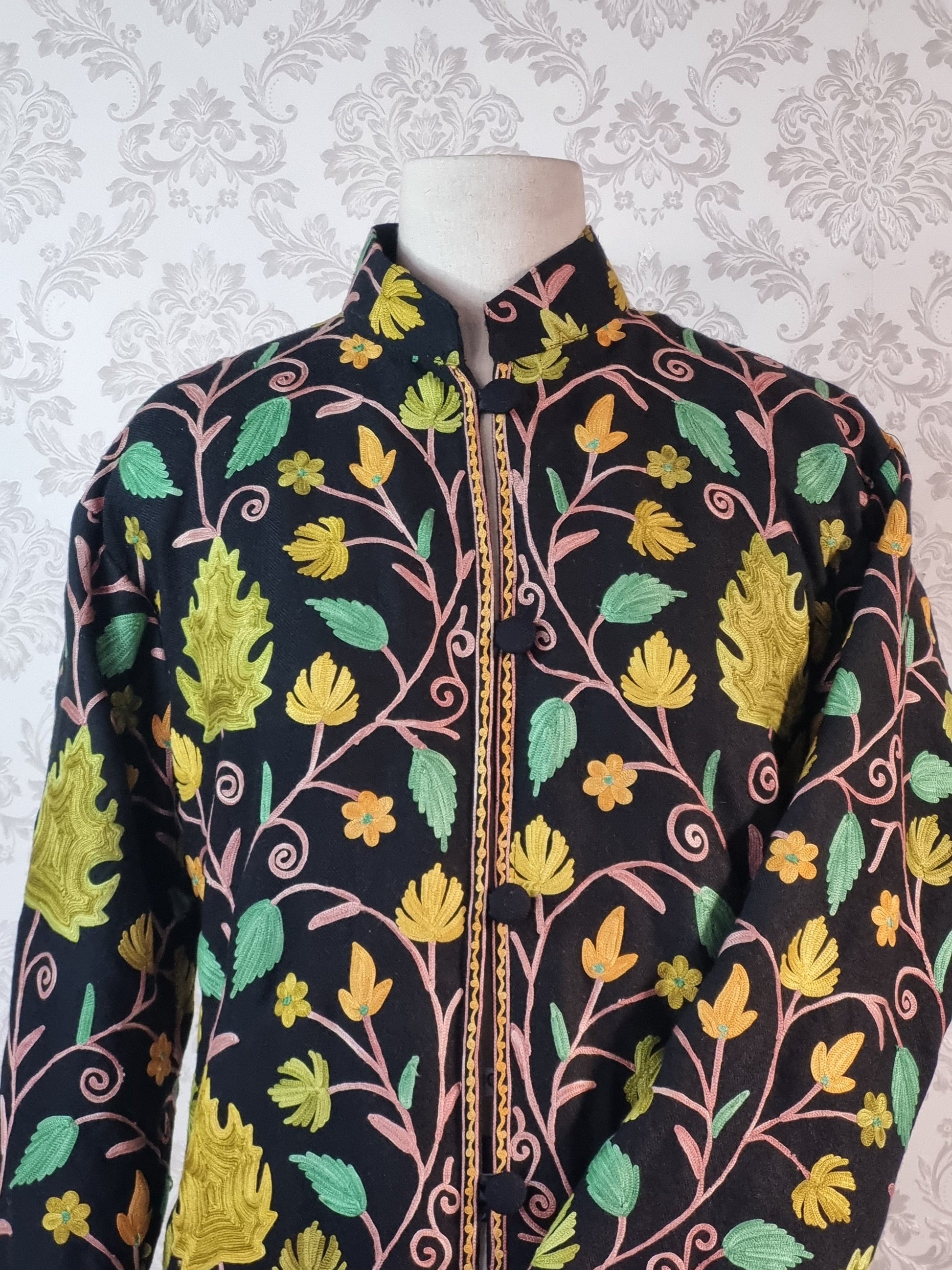 A Touch of Elegance with Maple Leaves: The Kashmiri Aari Embroidered Jacket