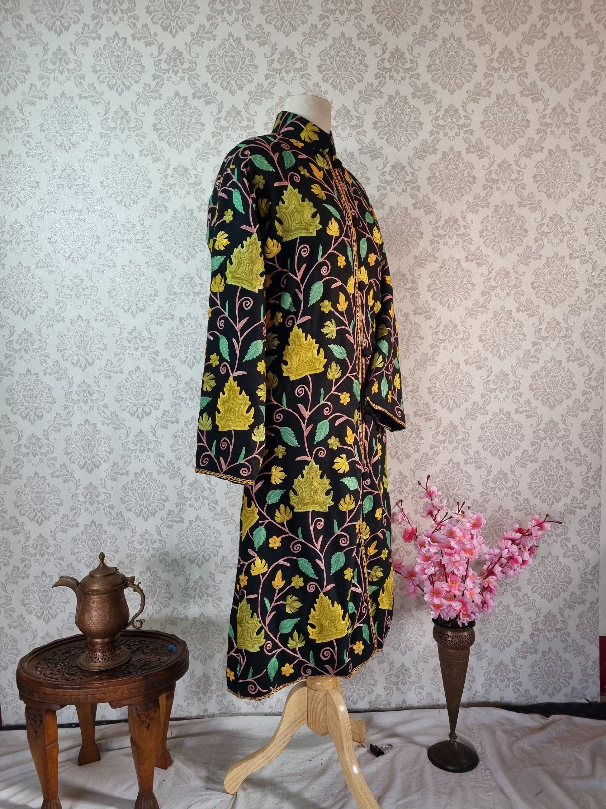 A Touch of Elegance with Maple Leaves: The Kashmiri Aari Embroidered Jacket