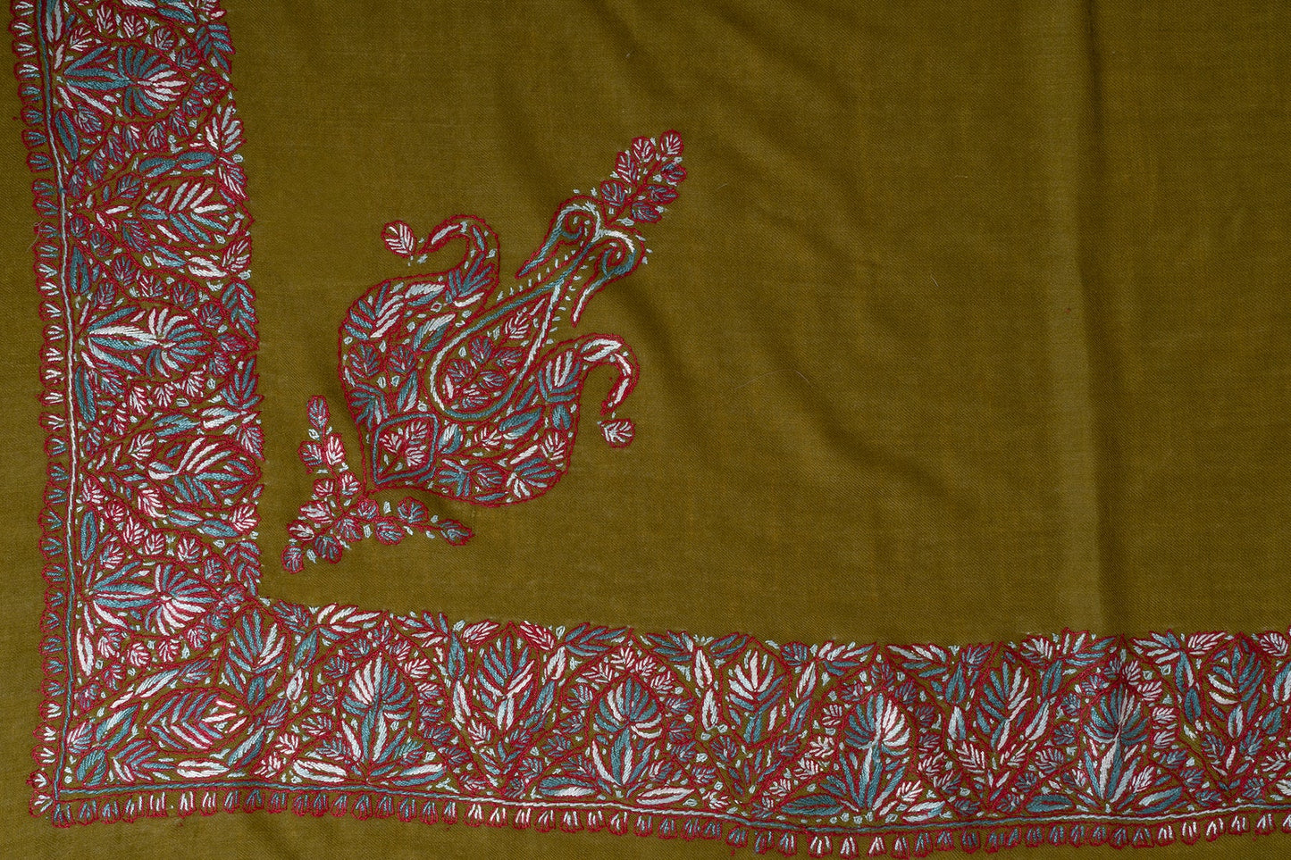 Olive Ember Rumal — Sozni Hand Embroidered