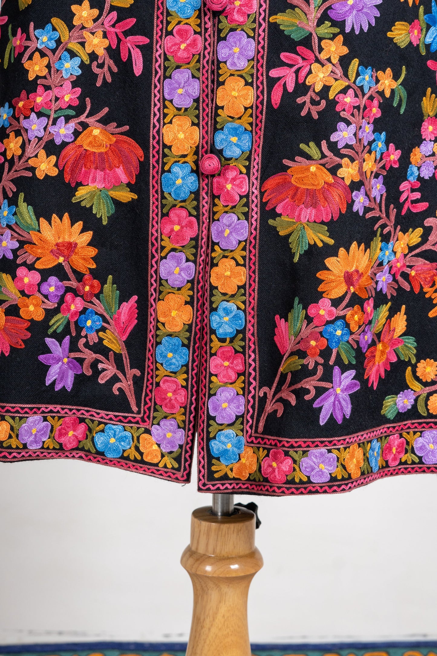 Floral Elegance: Long Aari Embroidered Jacket