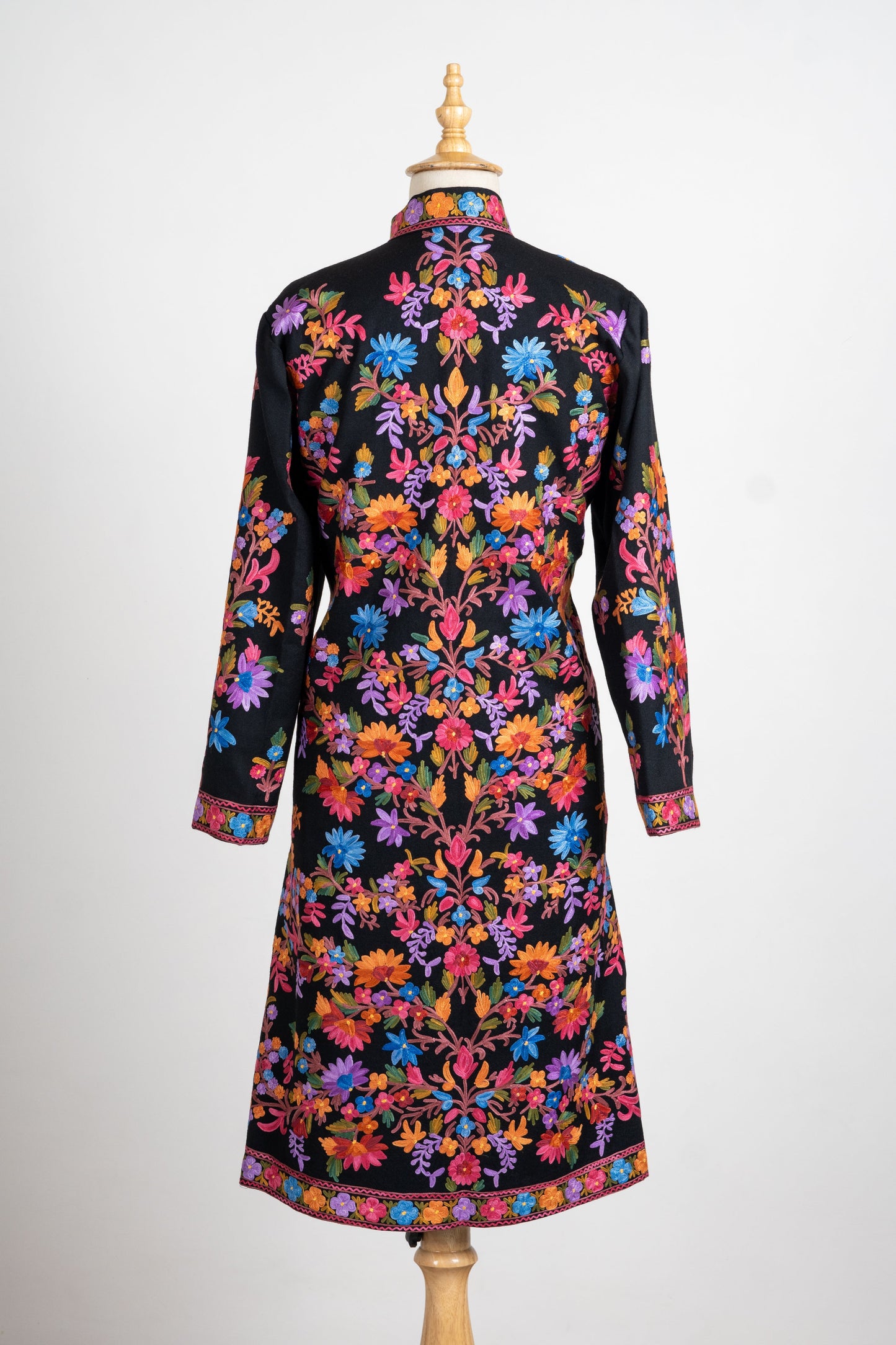 Floral Elegance: Long Aari Embroidered Jacket