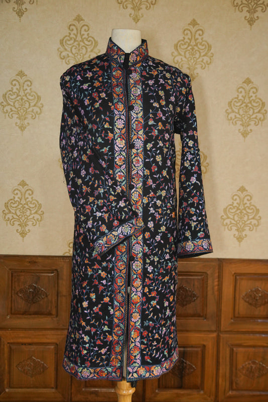 Bagh-e-Bahar: Sozni Splendor Hand-Embroidered Jacket