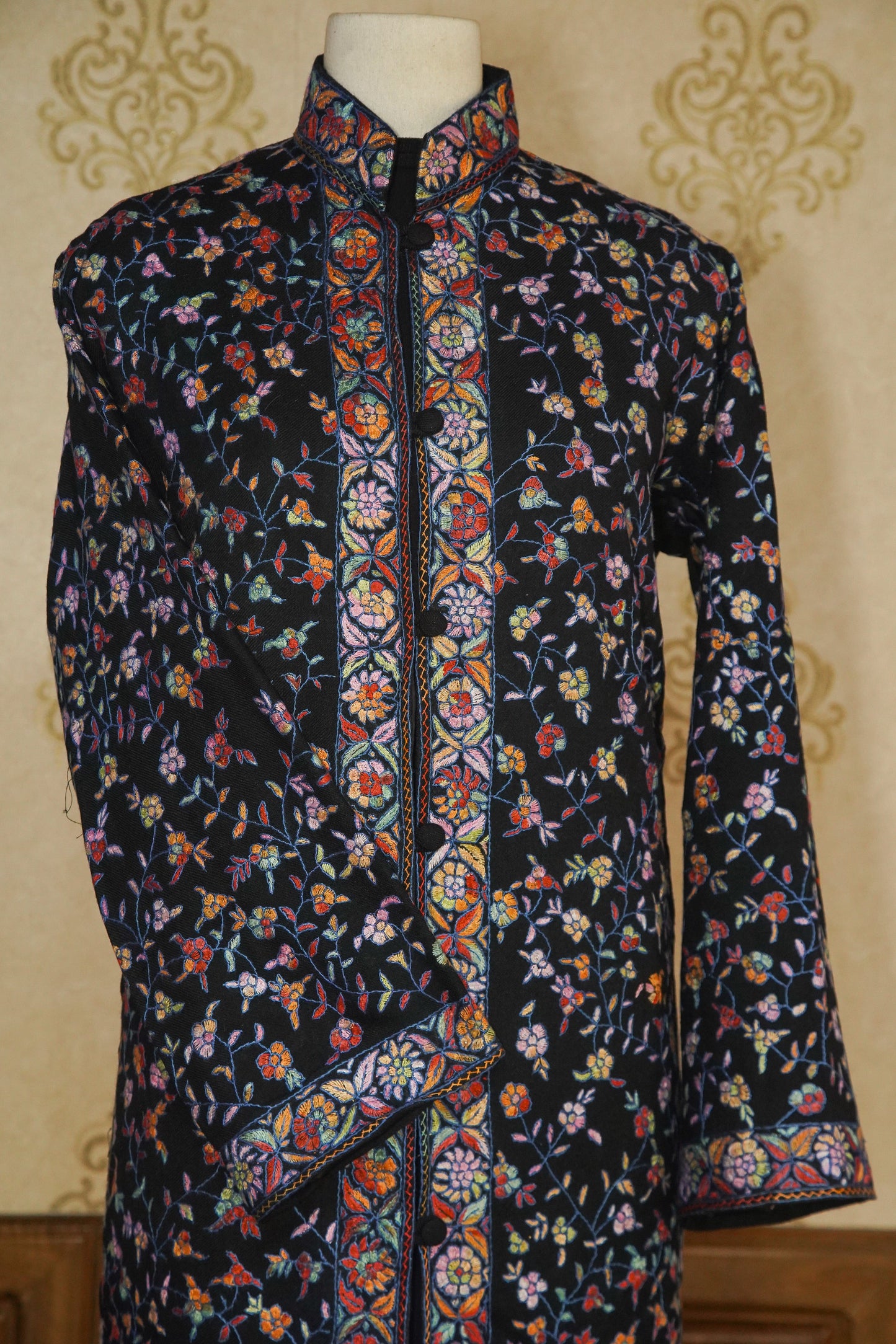 Bagh-e-Bahar: Sozni Splendor Hand-Embroidered Jacket