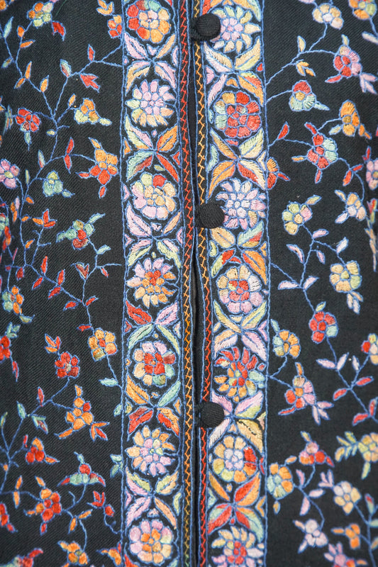 Bagh-e-Bahar: Sozni Splendor Hand-Embroidered Jacket