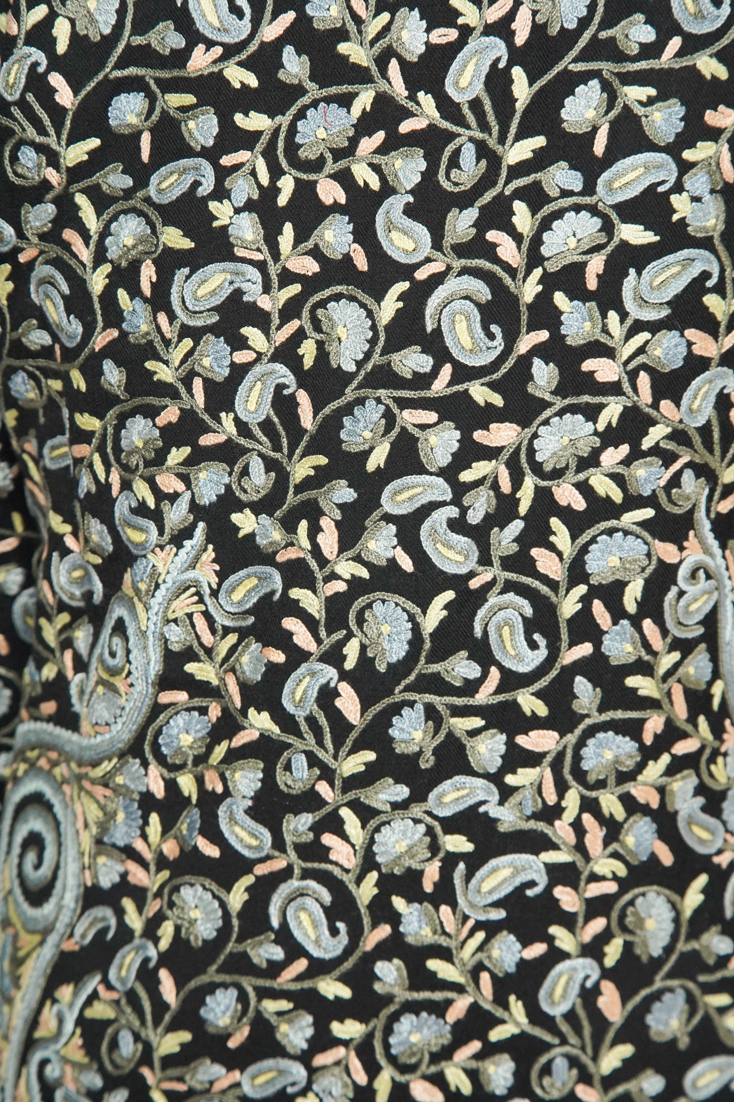 Siyah Gulzar: Kashmiri Hand-Aari Tapestry Jacket
