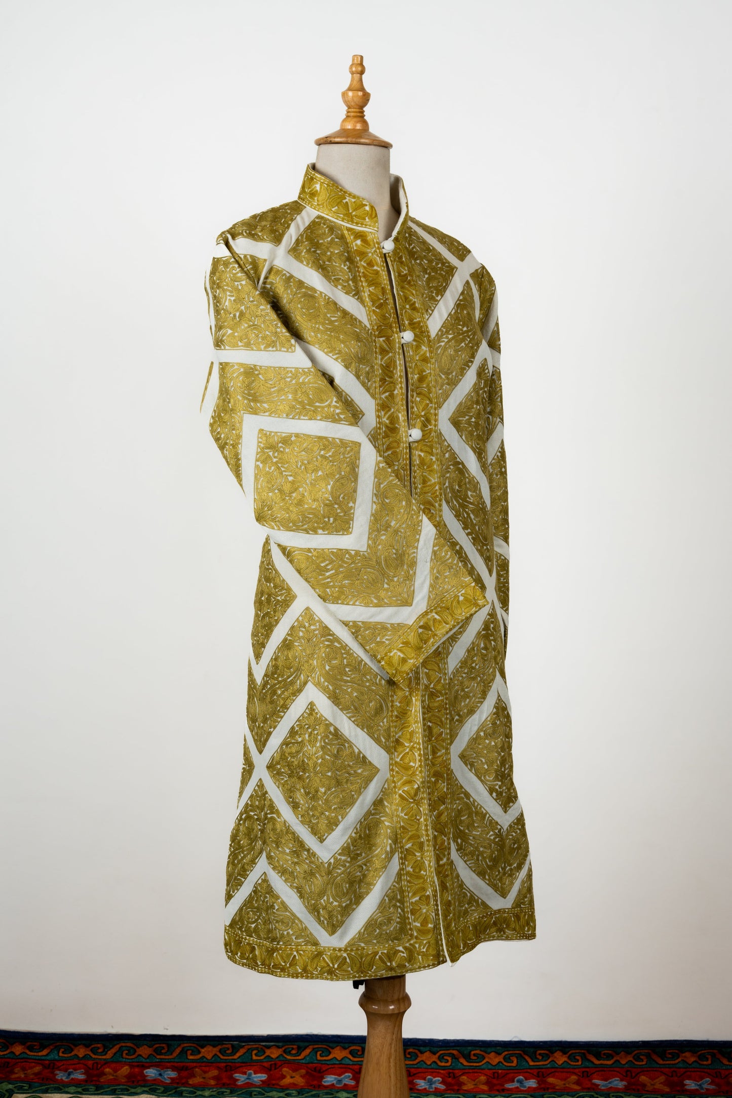 Zard Bahaar Long Jacket – Embroidered in Pure Wool