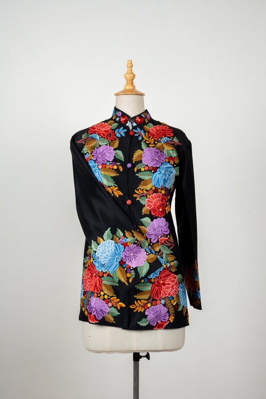 Phoolon Ki Raat Short Jacket – Pure Raw Silk Hand Embroidered Bloom