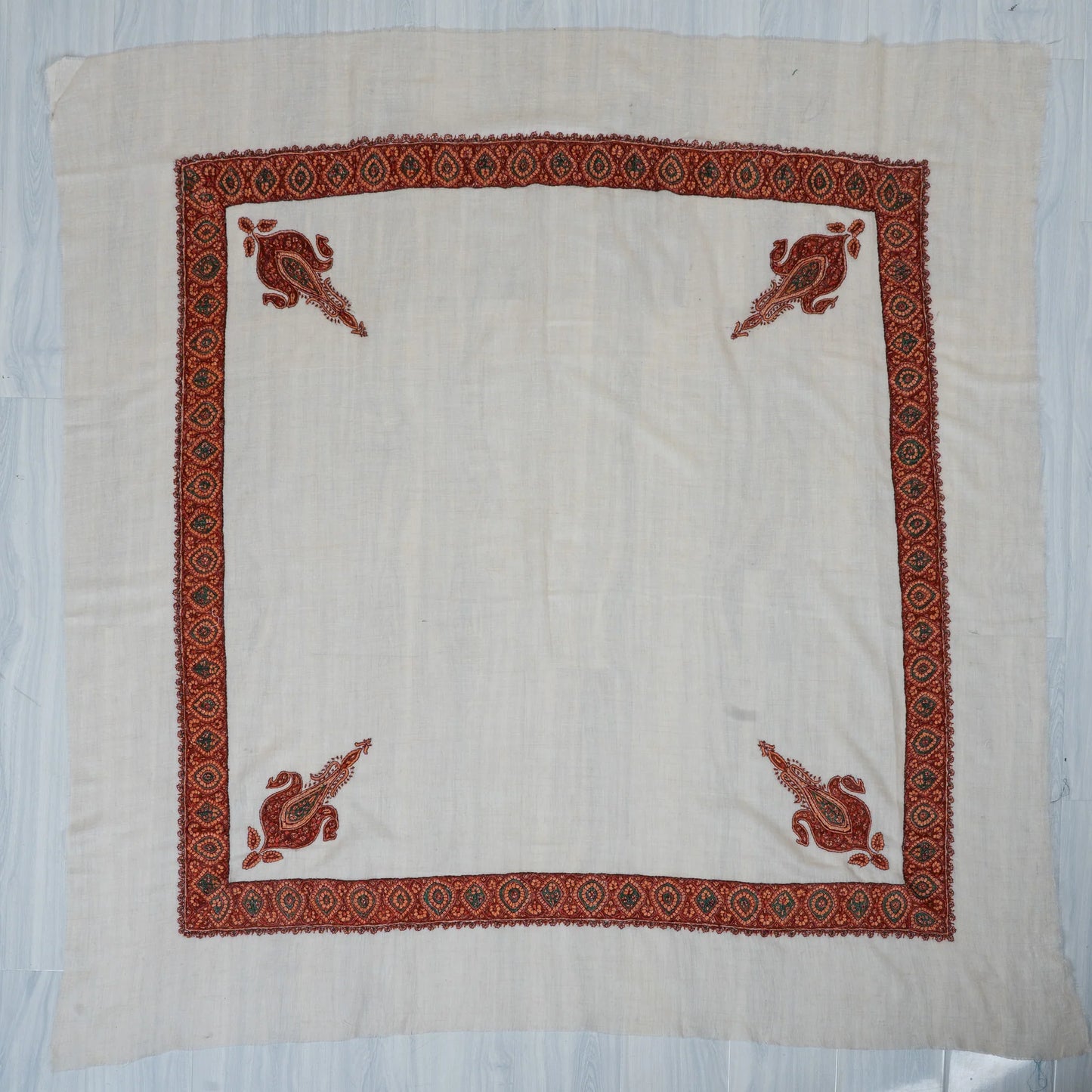 Mehr-e-Zameen Hand-Embroidered Cashmere Men's Rumal