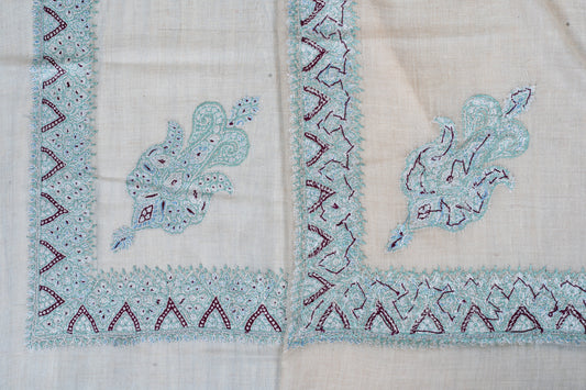 Neel-e-Sukoon Hand-Embroidered Cashmere Men's Rumal