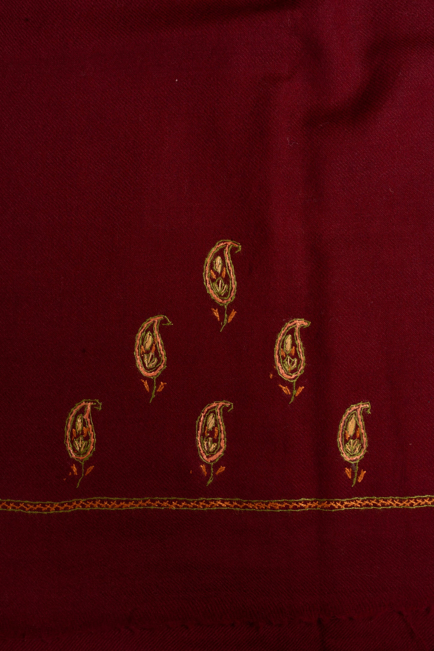 Crimson Dusk Sozni Embroidered Suit in Wool Blend
