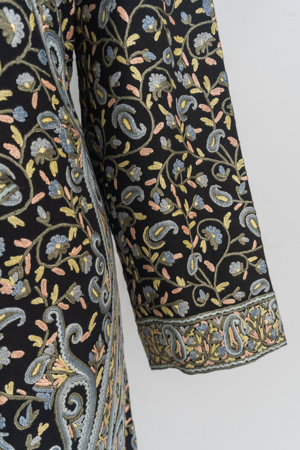 Siyah Gulzar: Kashmiri Hand-Aari Tapestry Jacket