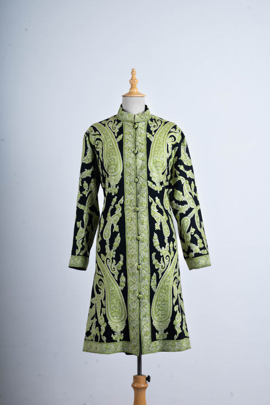 Sarwat Élan - Aari Hand Embroidered Long Jacket