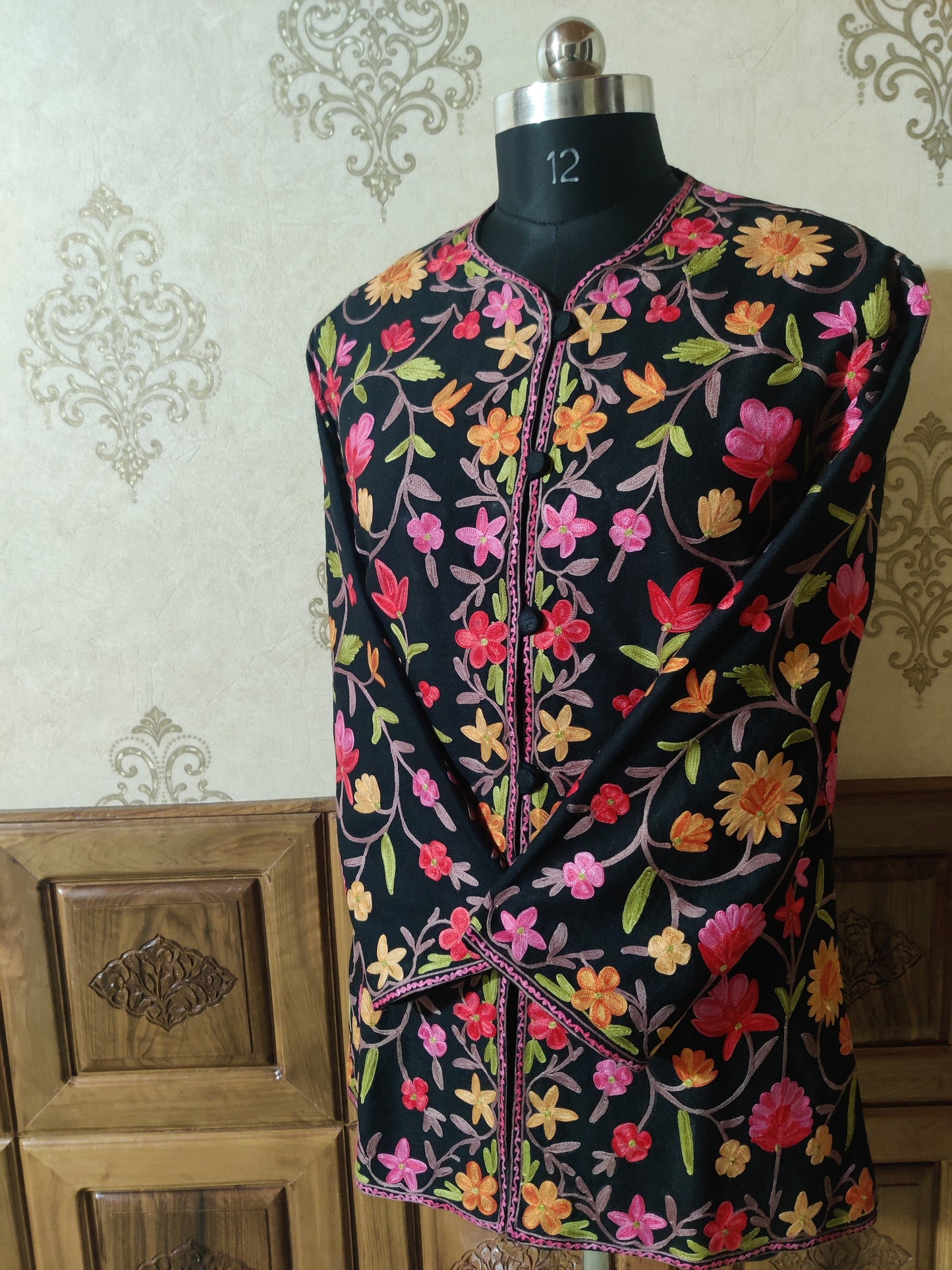 Short kashmiri jacket with Aari Embroidery - KashmKari