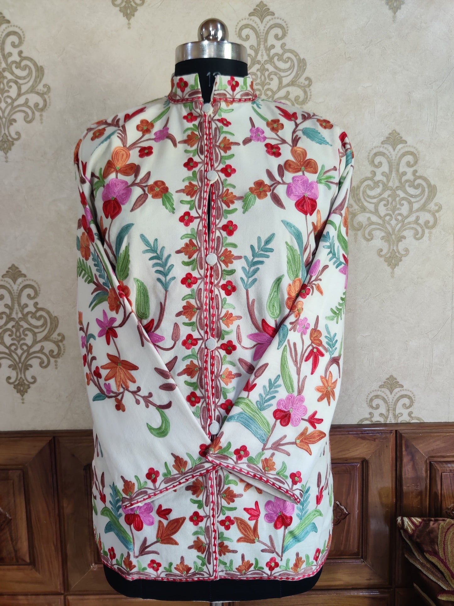 Short kashmiri jacket with Aari Embroidery - KashmKari