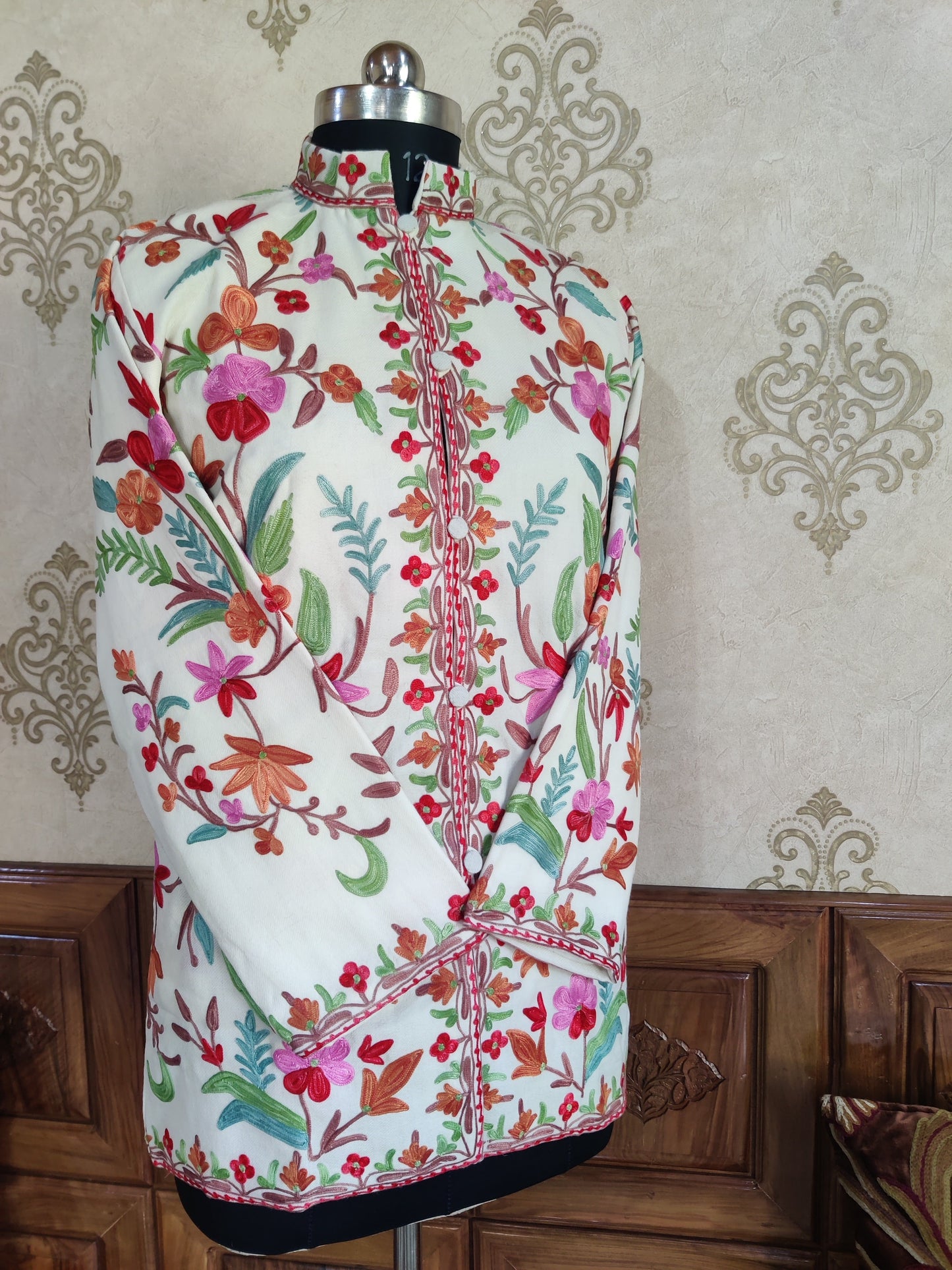 Short kashmiri jacket with Aari Embroidery - KashmKari