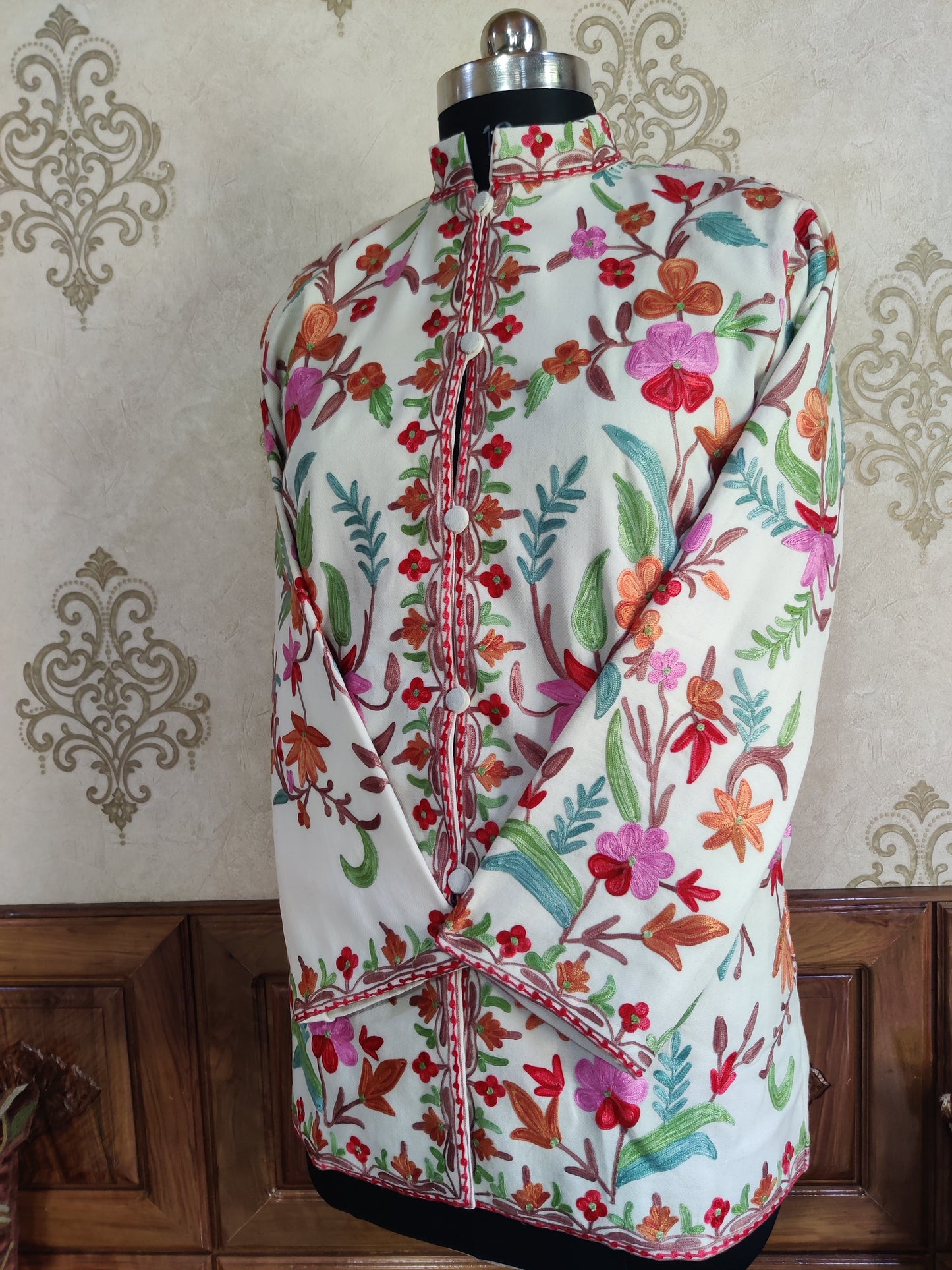 Short kashmiri jacket with Aari Embroidery - KashmKari