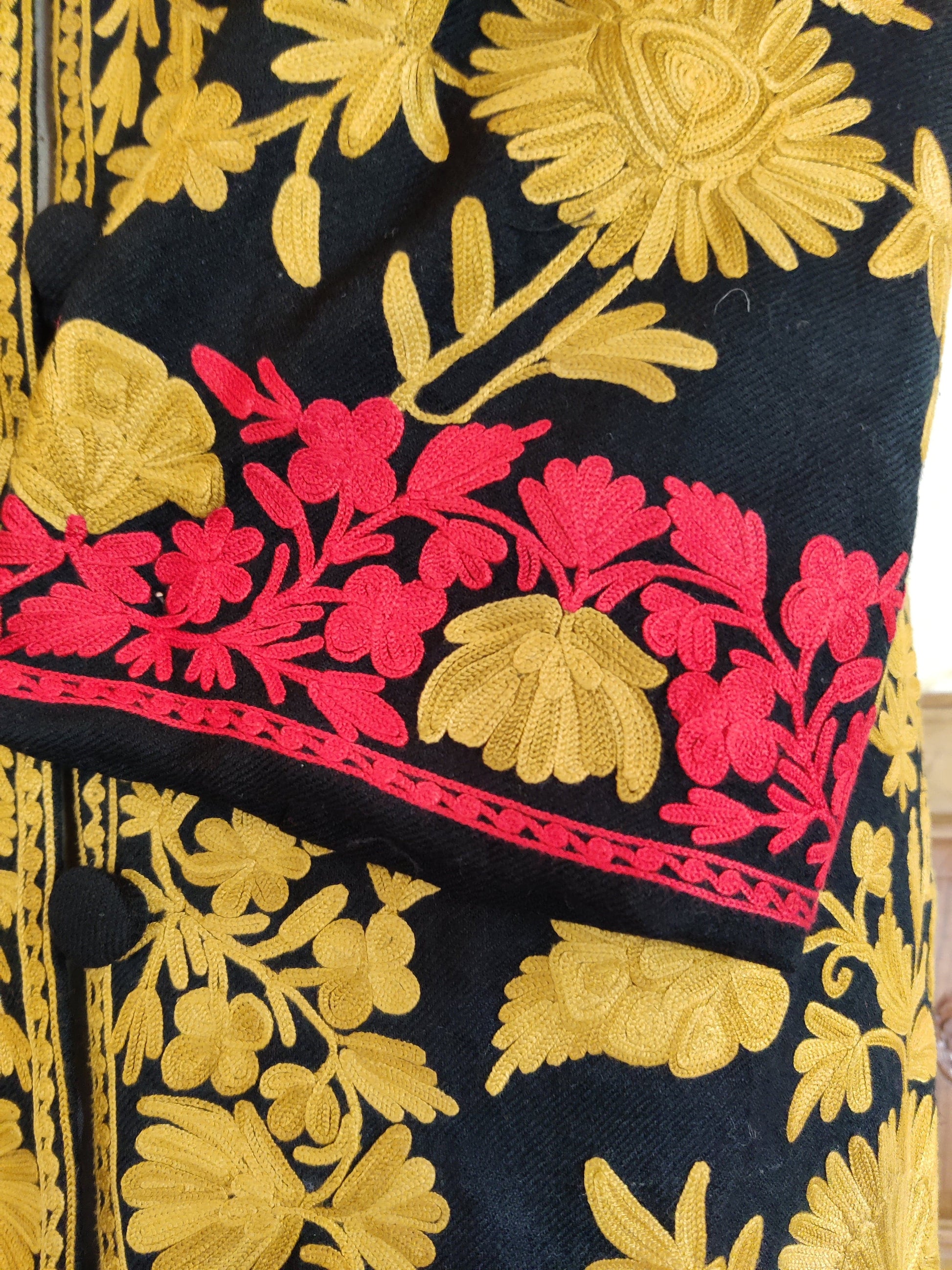 Long kashmiri jacket with Aari Embroidery - KashmKari