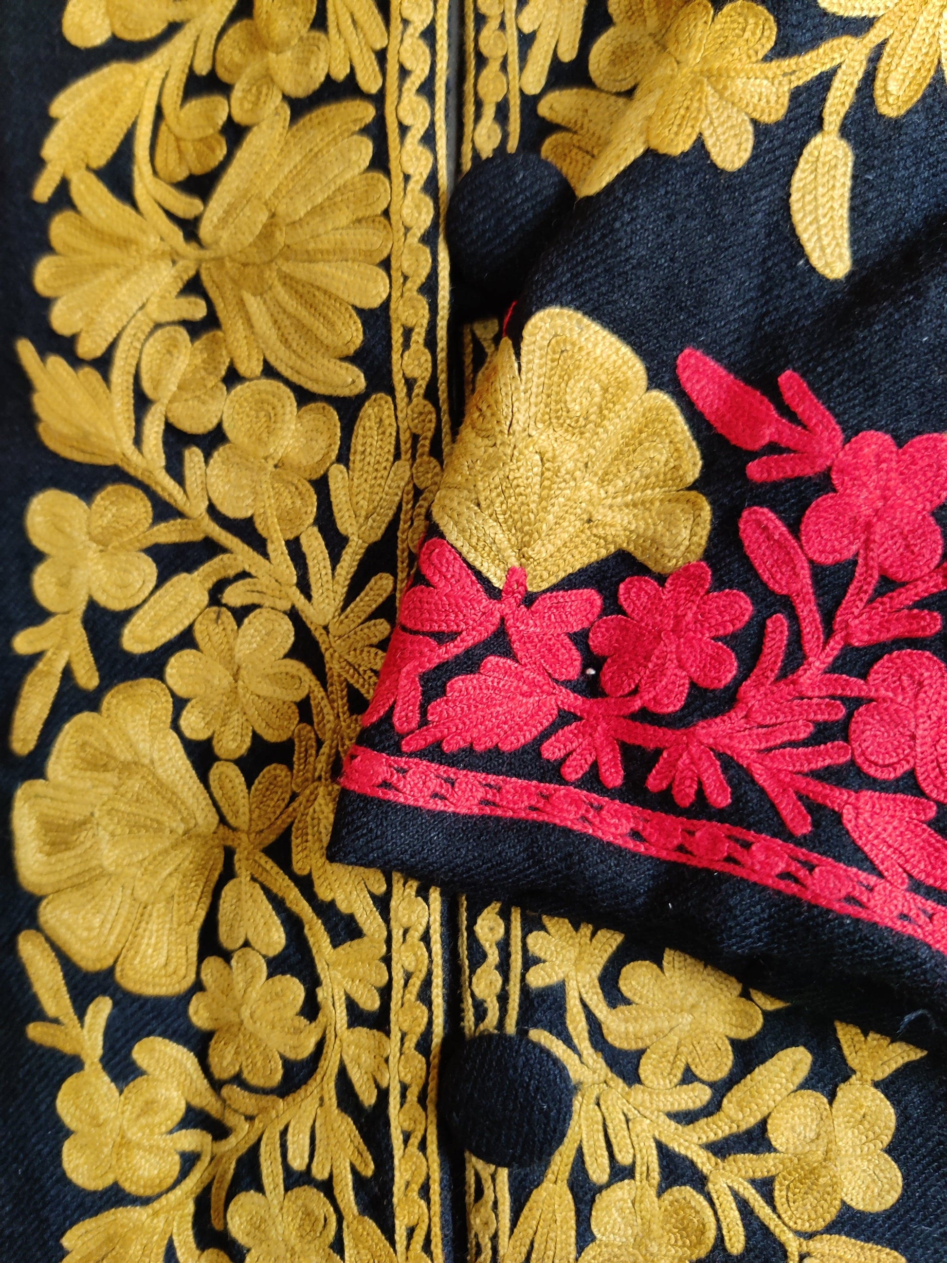 Long kashmiri jacket with Aari Embroidery - KashmKari