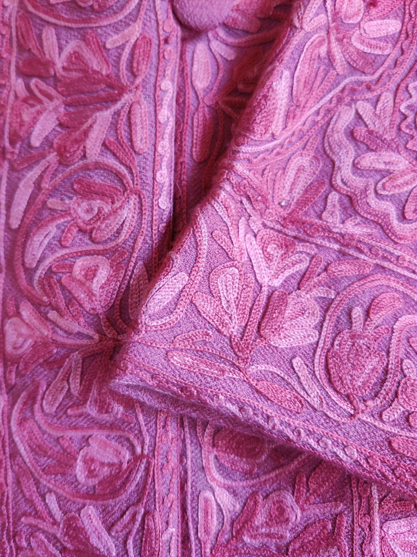 Long kashmiri jacket with Aari Embroidery - KashmKari