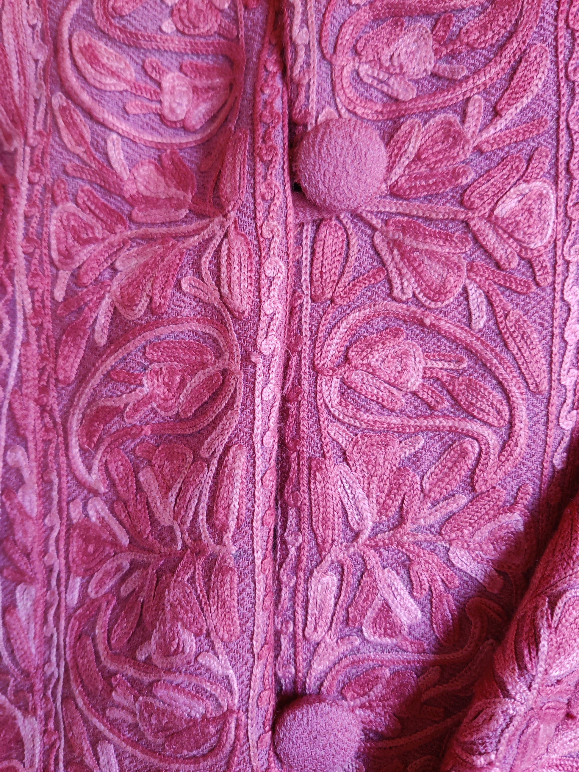 Long kashmiri jacket with Aari Embroidery - KashmKari