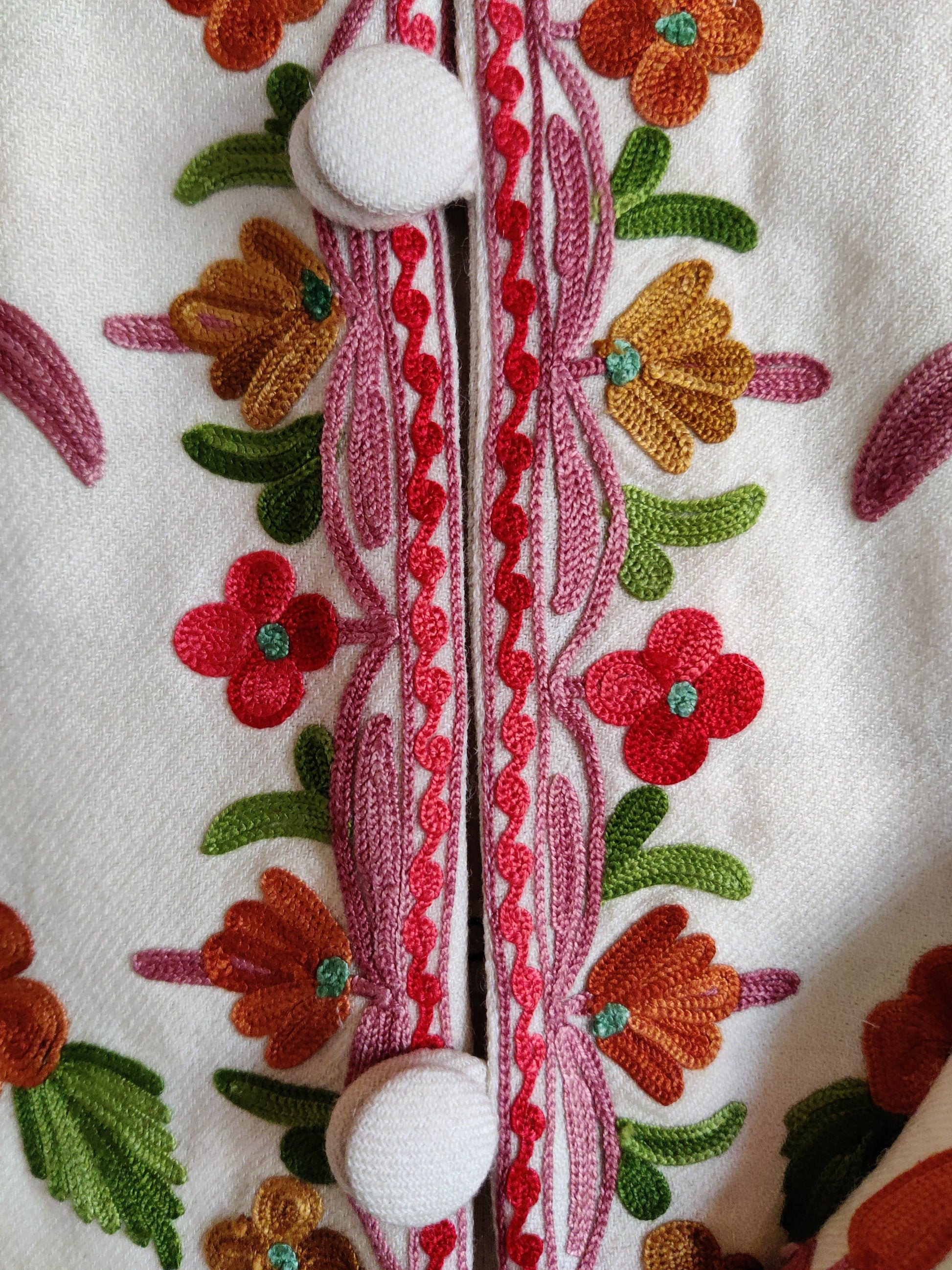 Long kashmiri jacket with Aari Embroidery - KashmKari