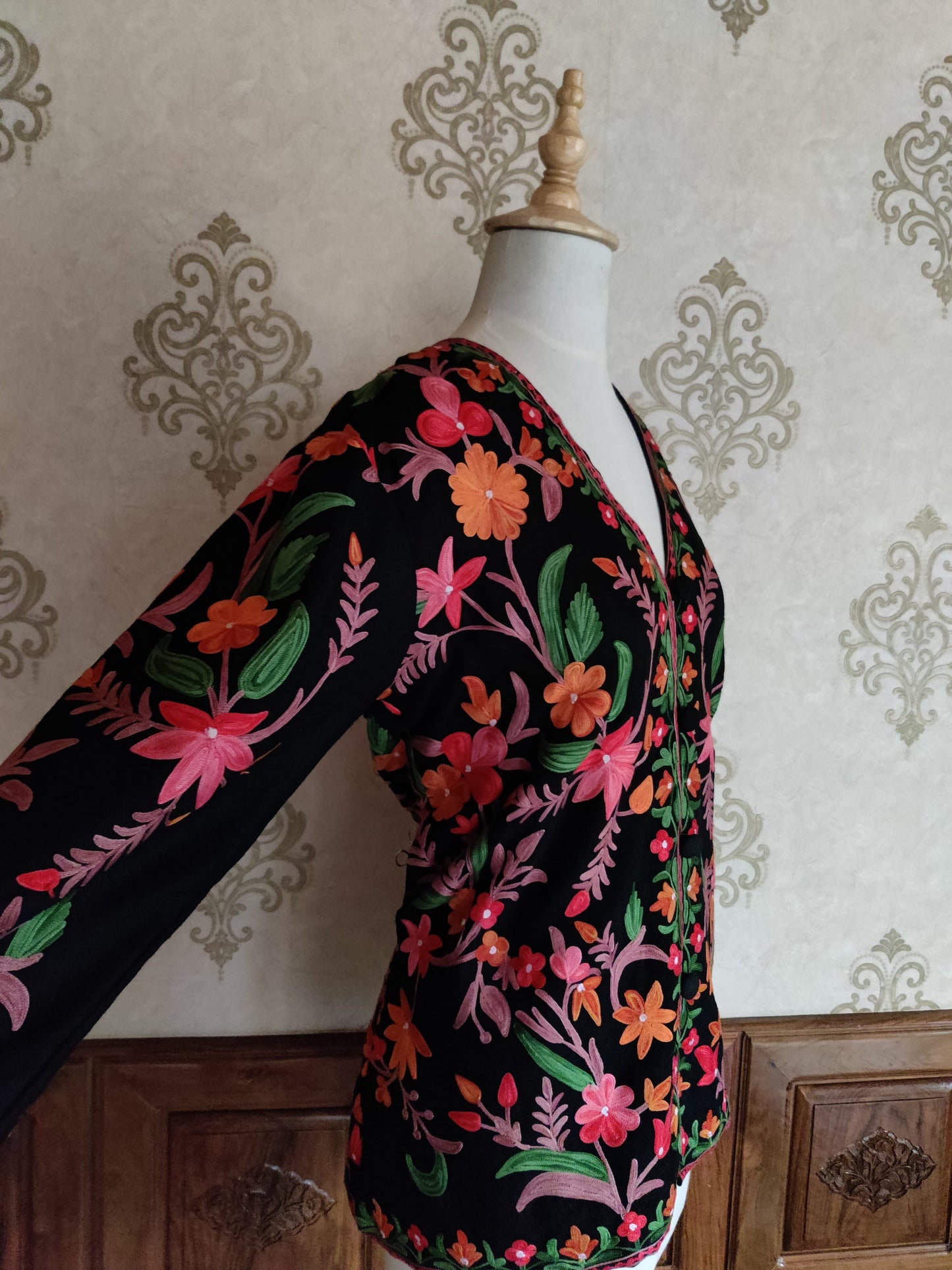 Short kashmiri jacket with Aari Embroidery - KashmKari