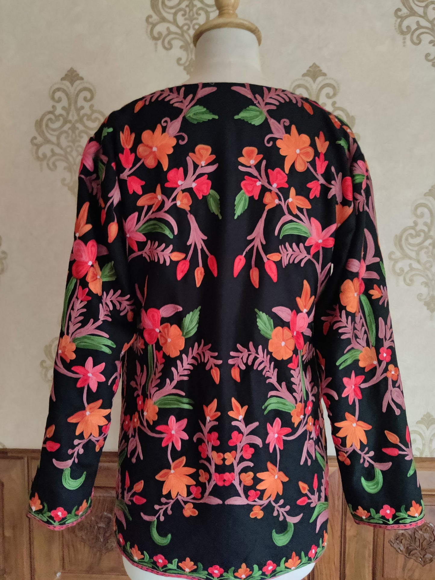 Short kashmiri jacket with Aari Embroidery - KashmKari