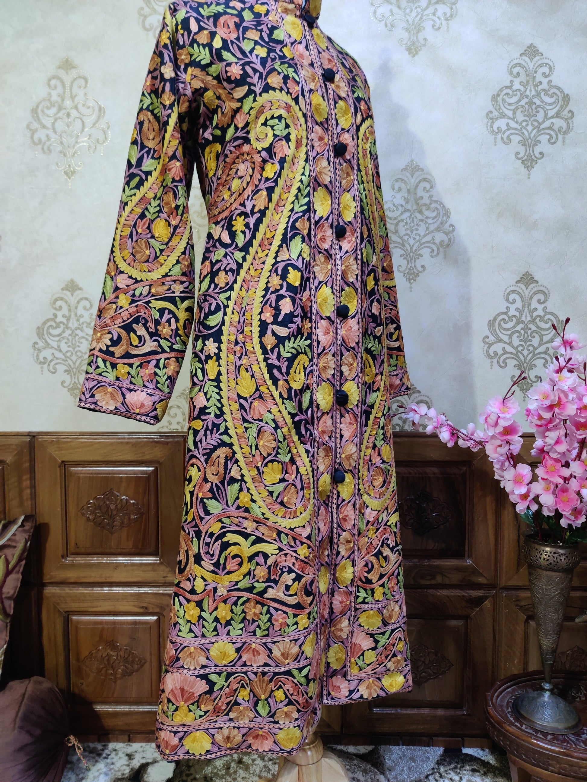 The Fall Fiesta: Floral-Paisley Kashmiri Jacket - KashmKari