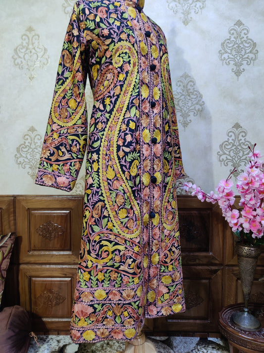 The Fall Fiesta: Floral-Paisley Kashmiri Jacket - KashmKari