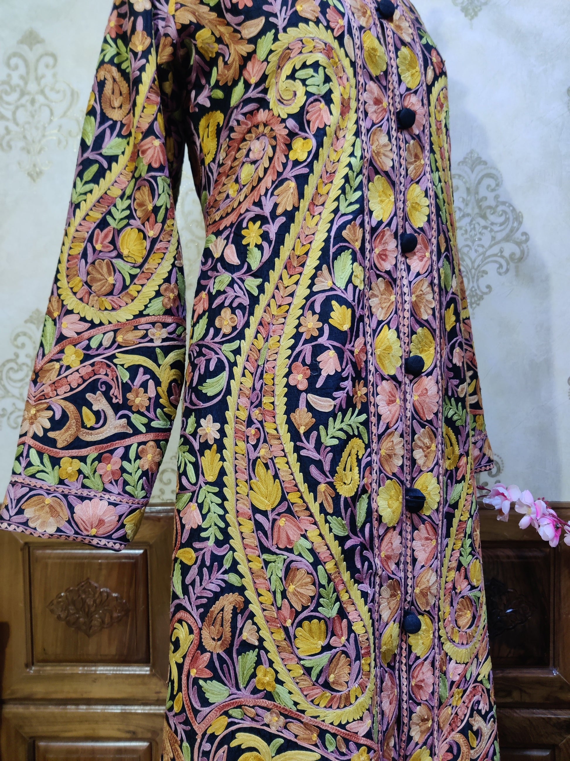 The Fall Fiesta: Floral-Paisley Kashmiri Jacket - KashmKari