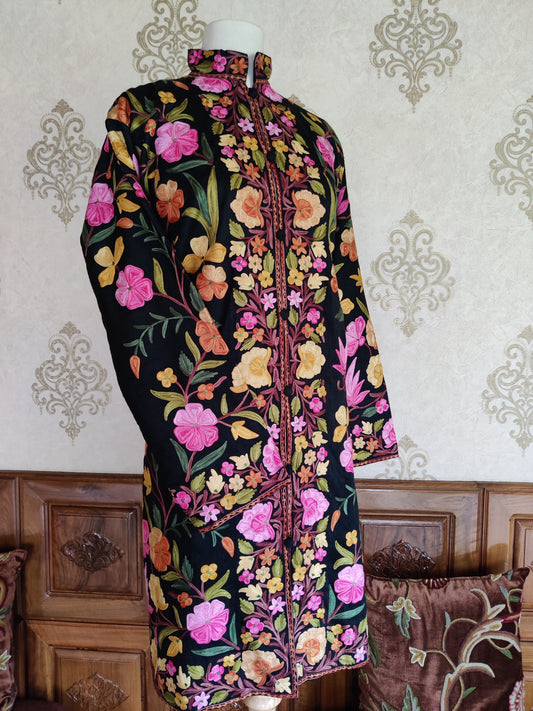 Vibrant Kashmiri Embroidered Jacket - KashmKari