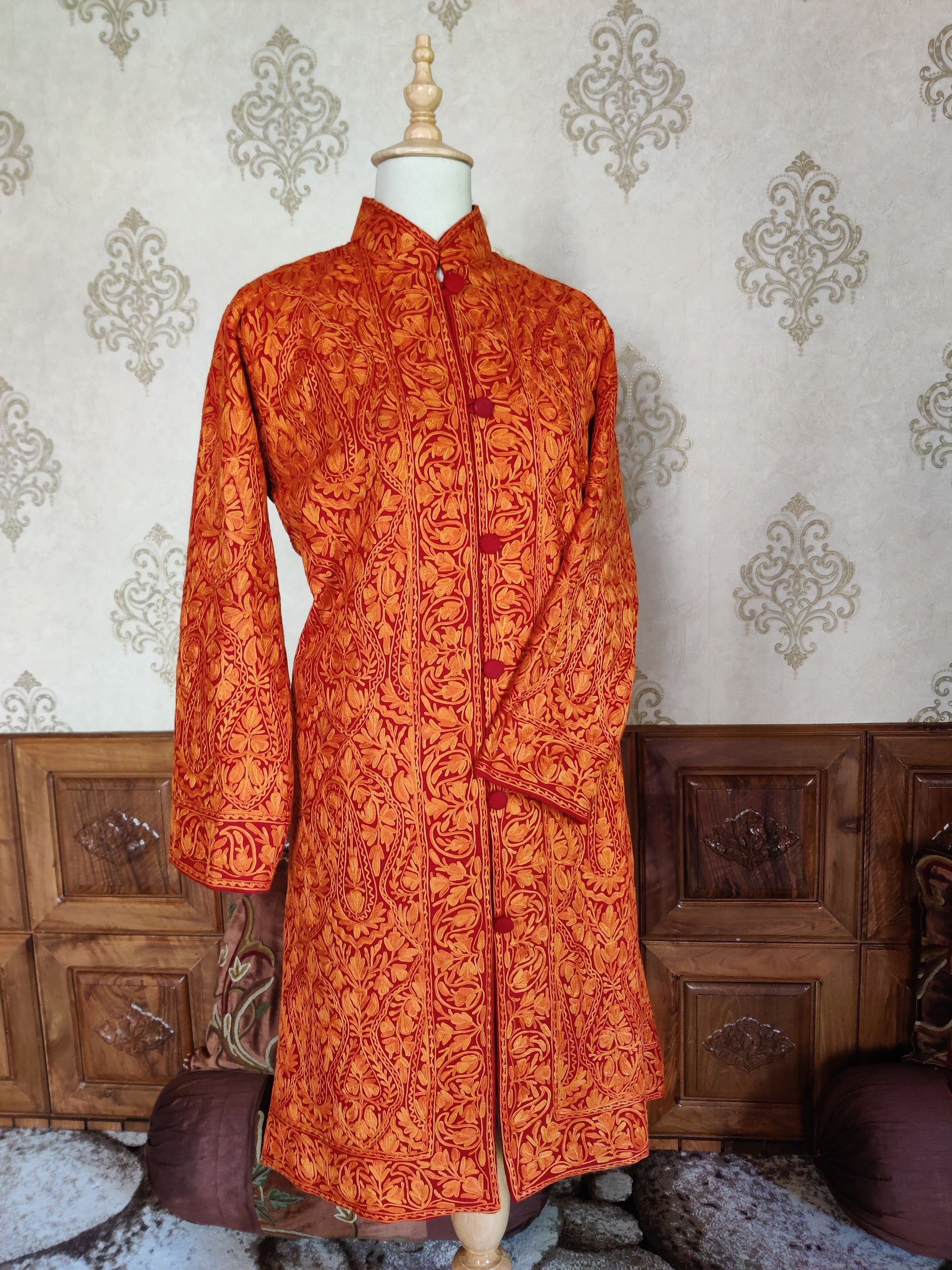 Kashmiri Elegance in Maroon Aari - KashmKari