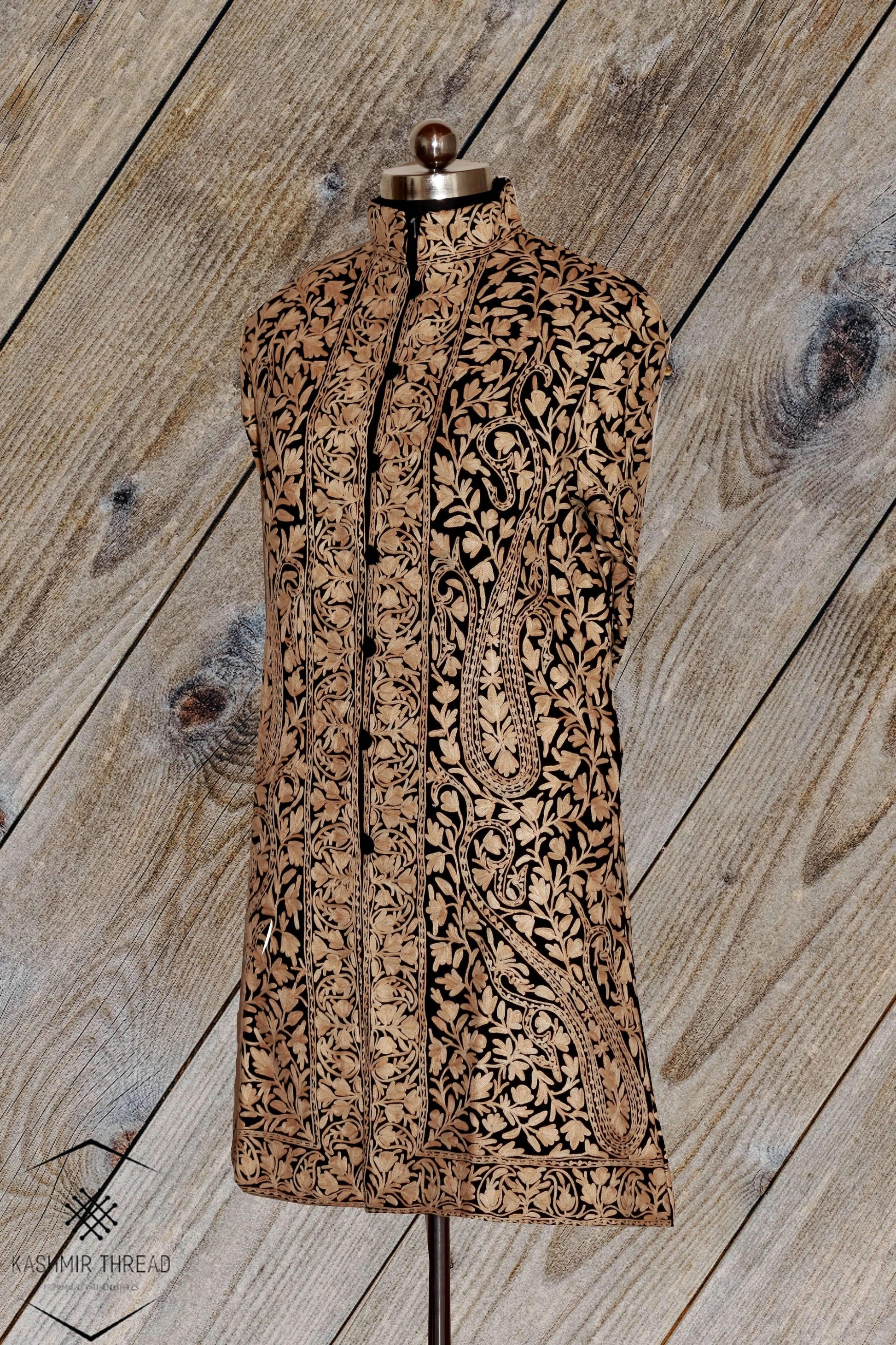 Golden Kashmiri Woolen Jacket