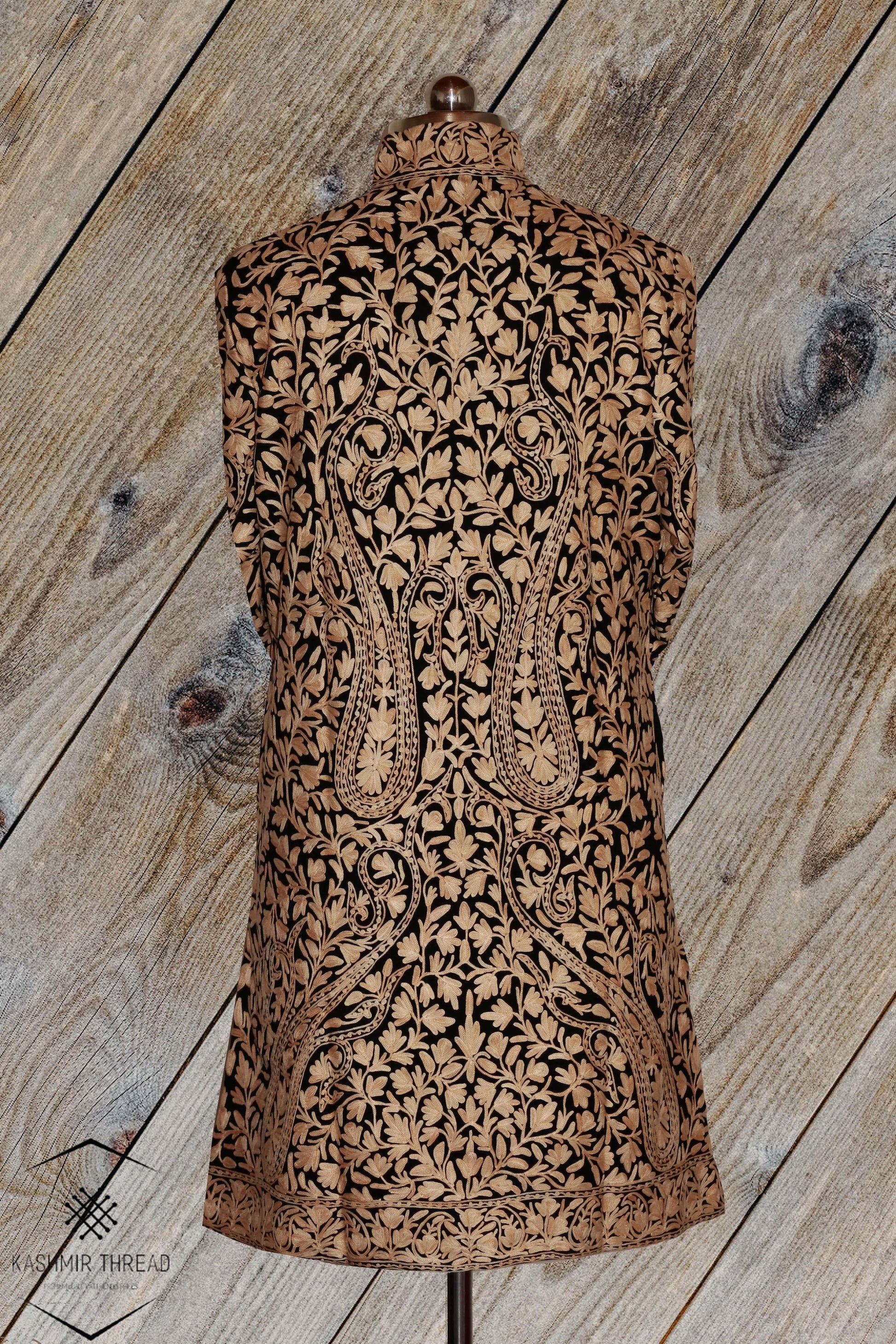 Golden Kashmiri Woolen Jacket