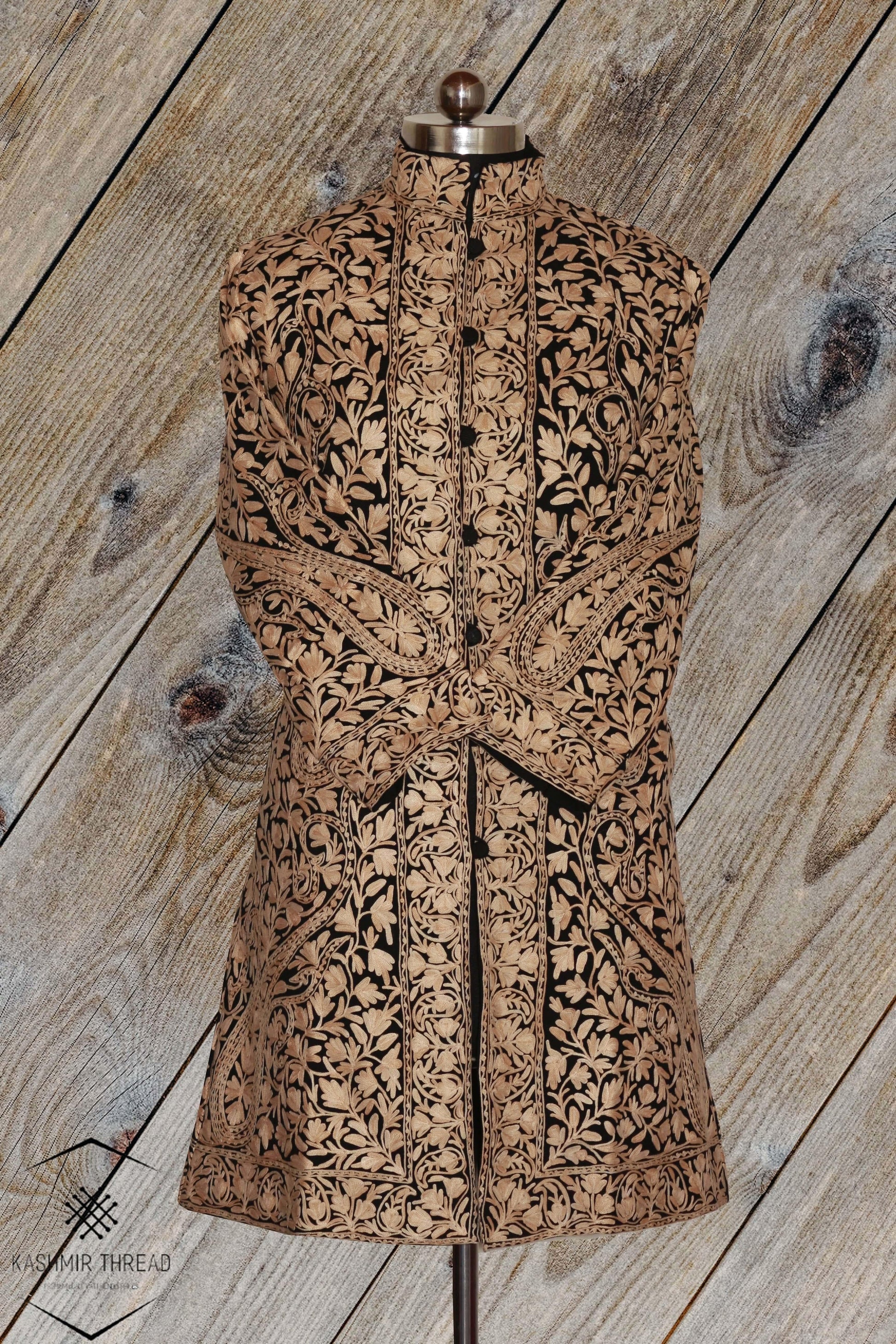 Golden Kashmiri Woolen Jacket