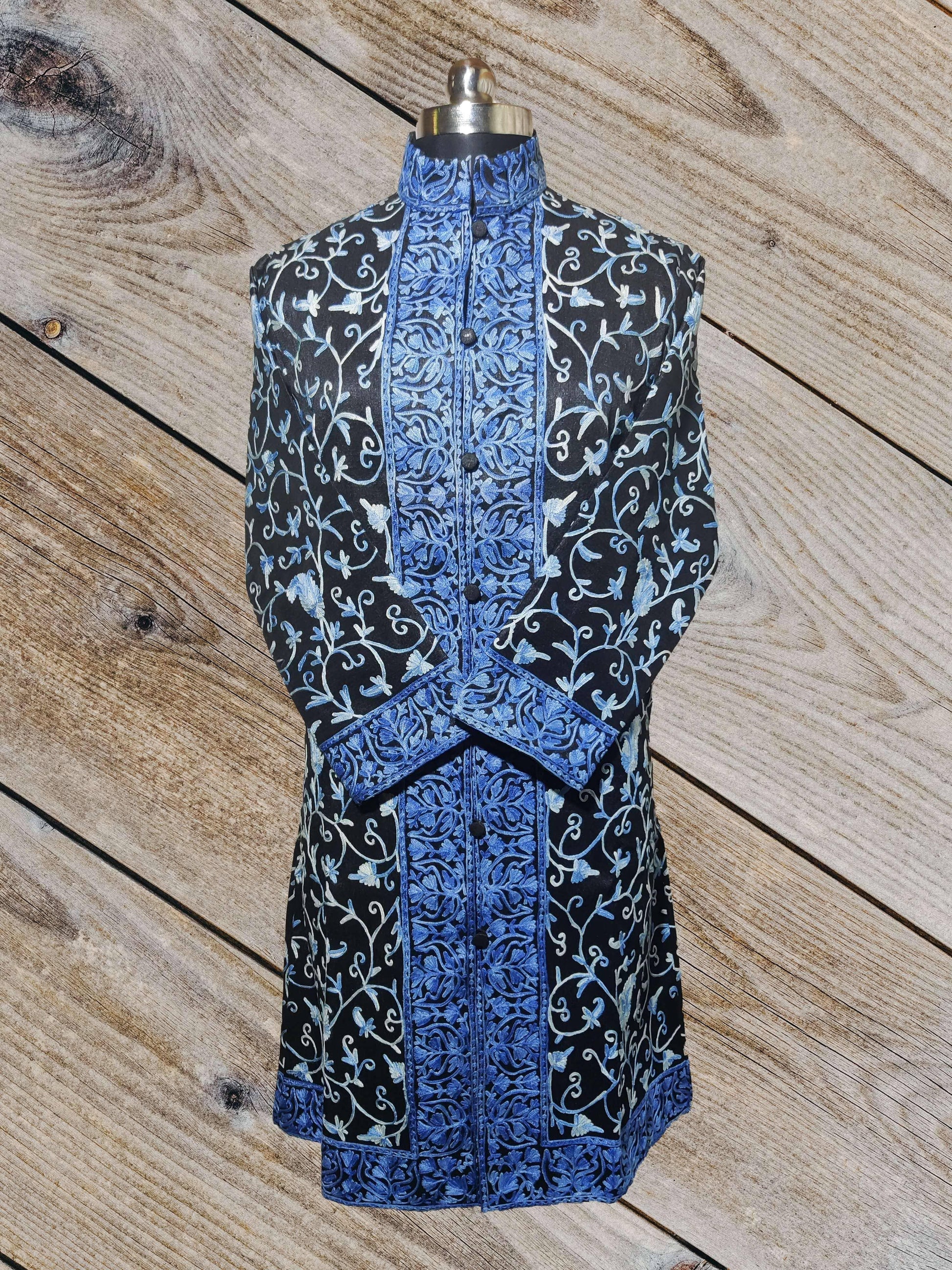 Kashmir Thread 44 Kashmiri Art Silk Coat all over Aari Embroidery