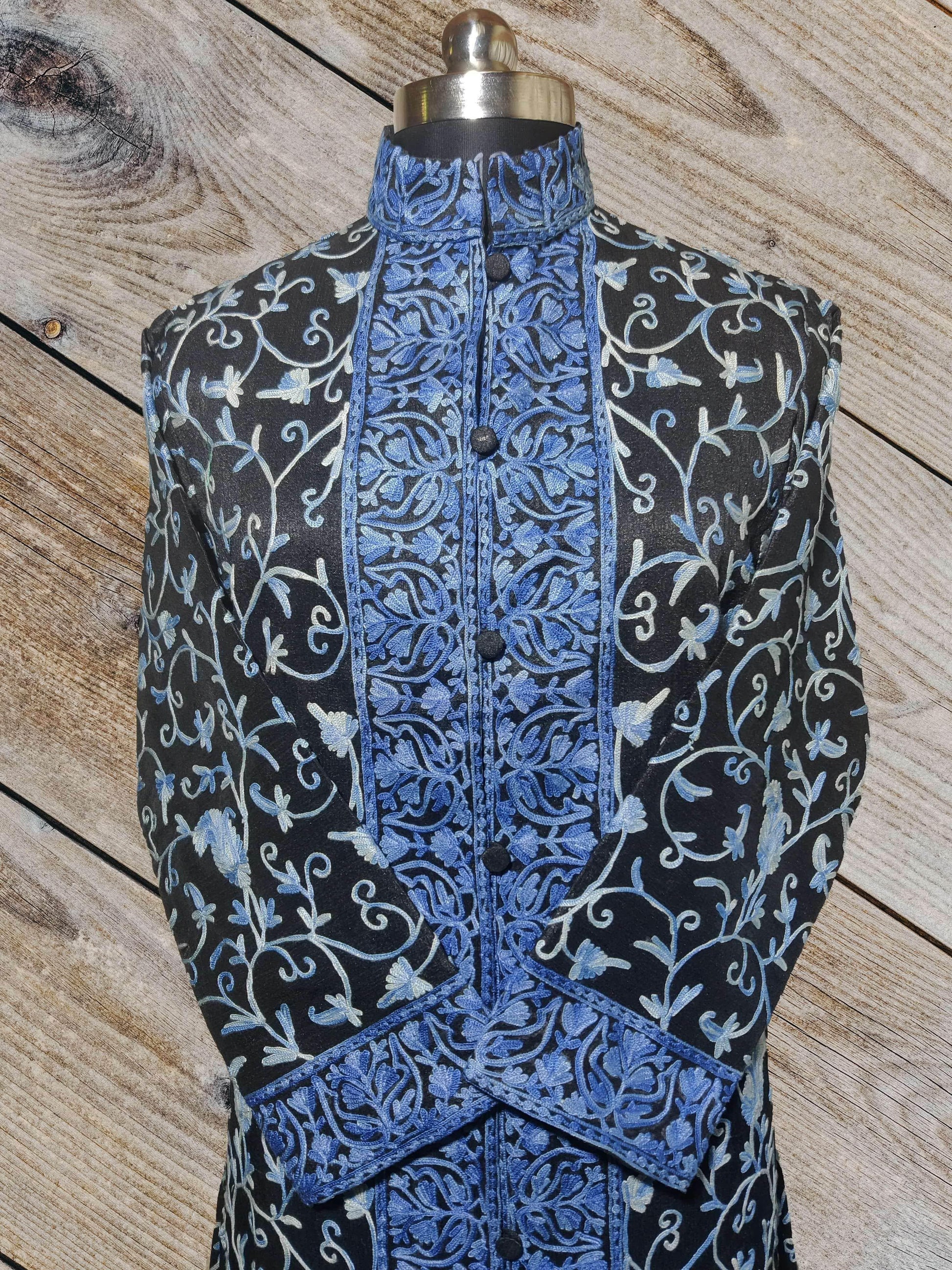 Kashmir Thread 44 Kashmiri Art Silk Coat all over Aari Embroidery