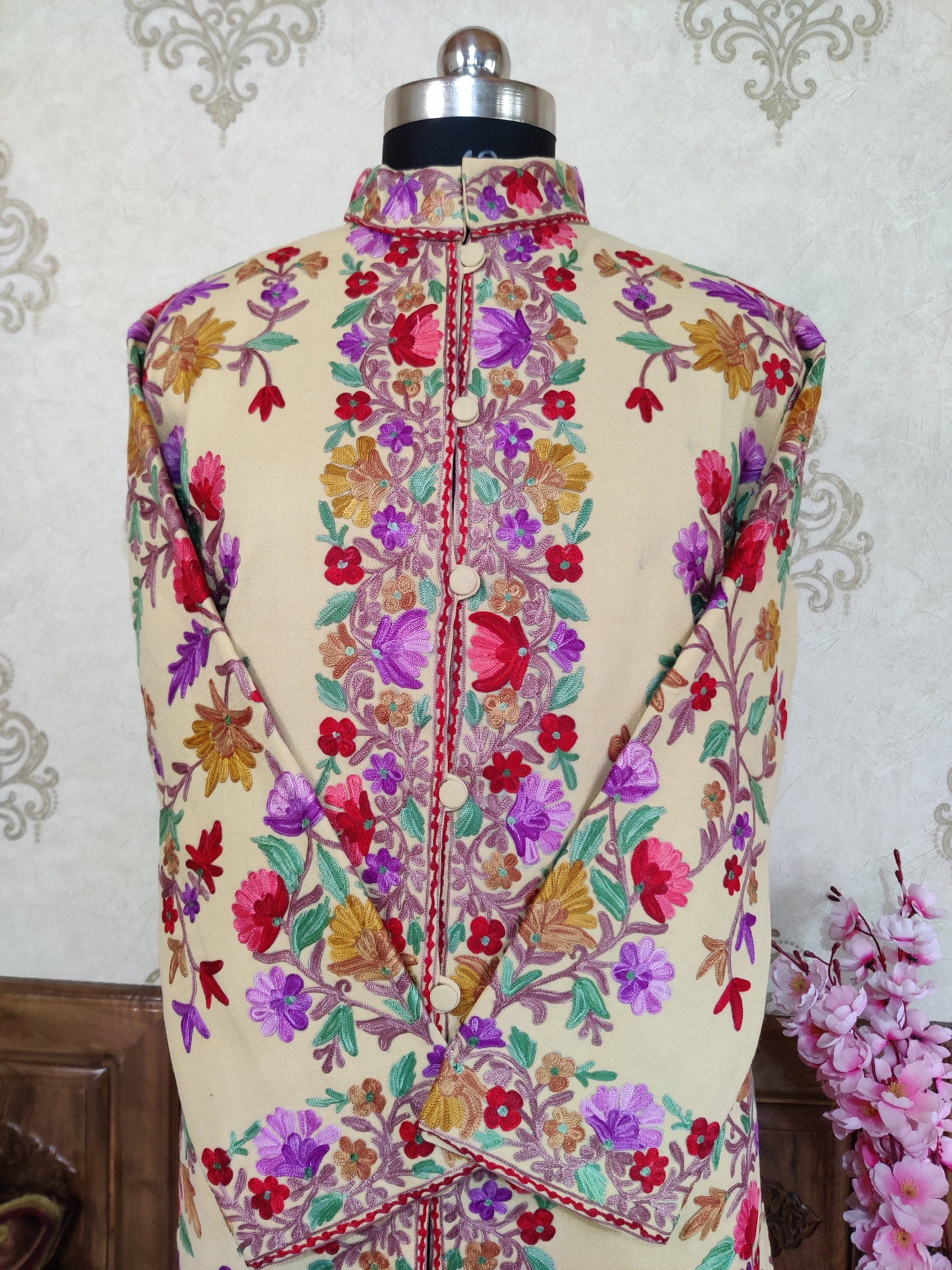 Kashmiri Jacket With Floral Embroidery