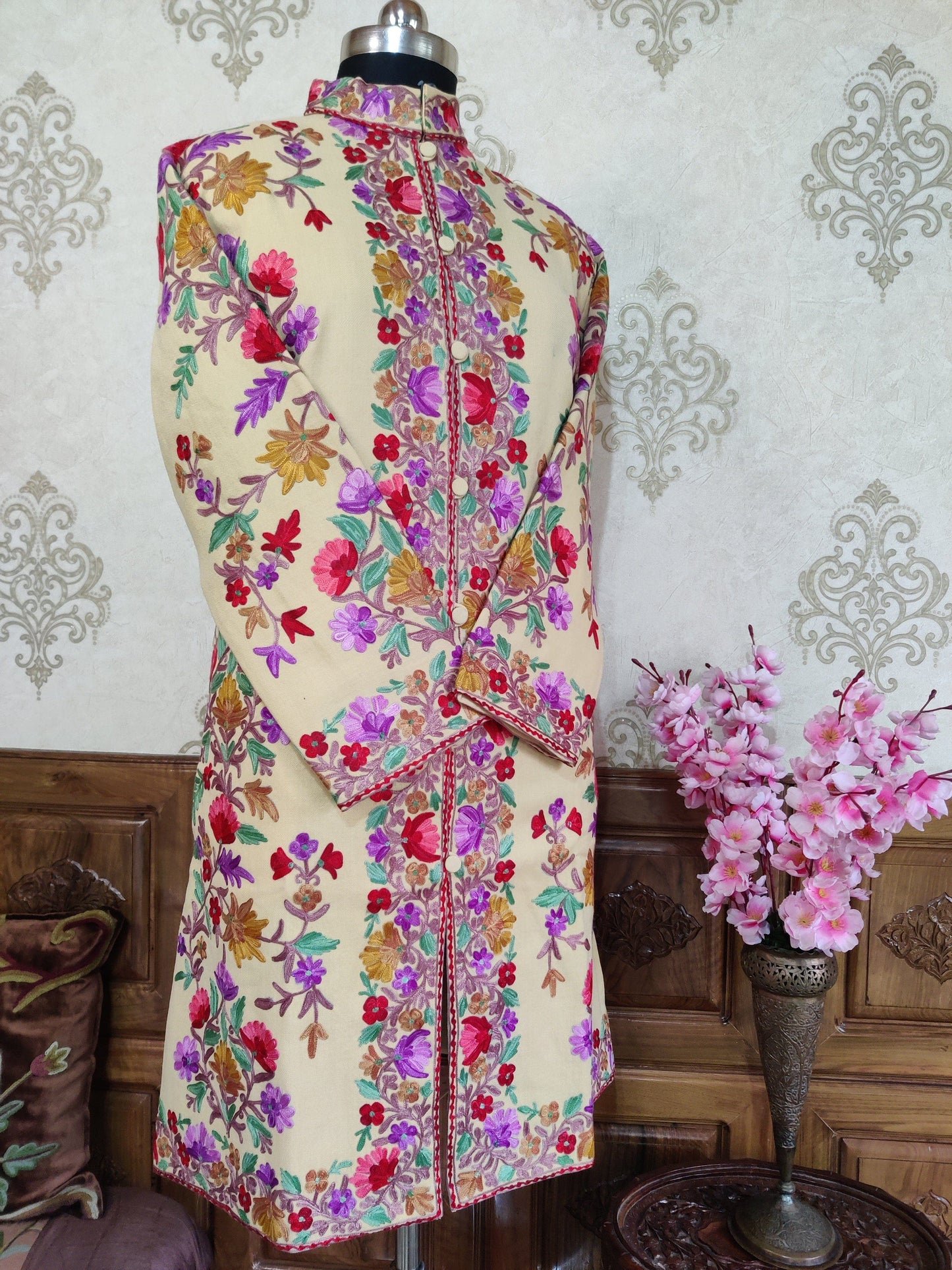 Kashmiri Jacket With Floral Embroidery