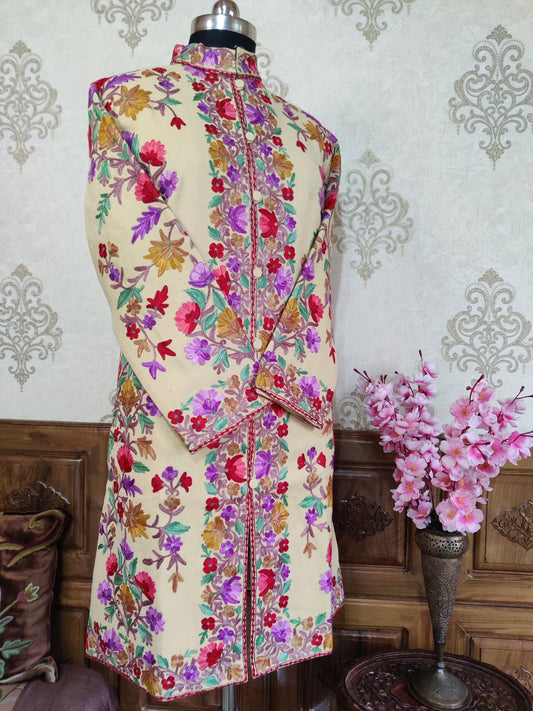 Kashmiri Jacket With Floral Embroidery