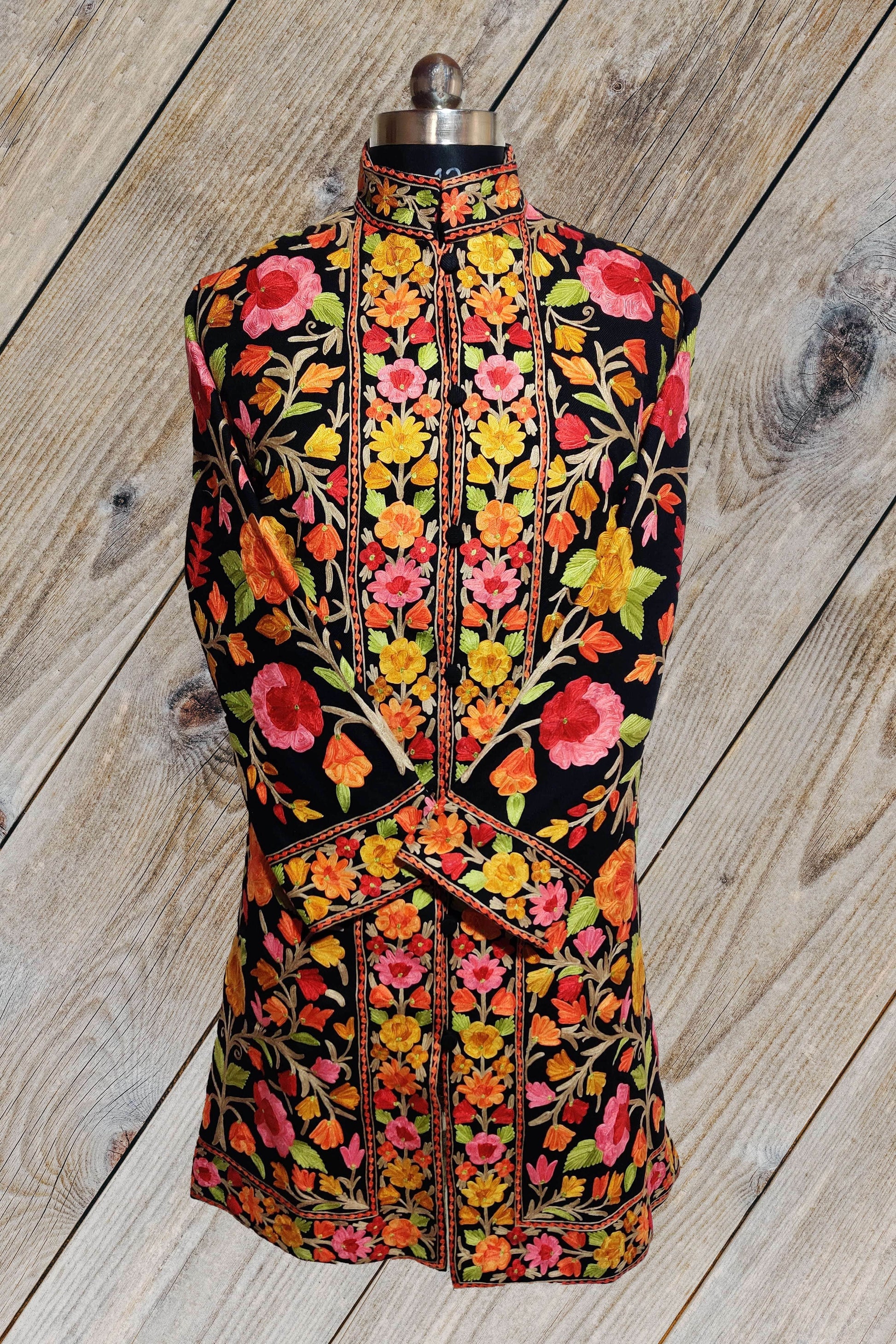 Long Kashmiri Woolen Jacket Multicolour