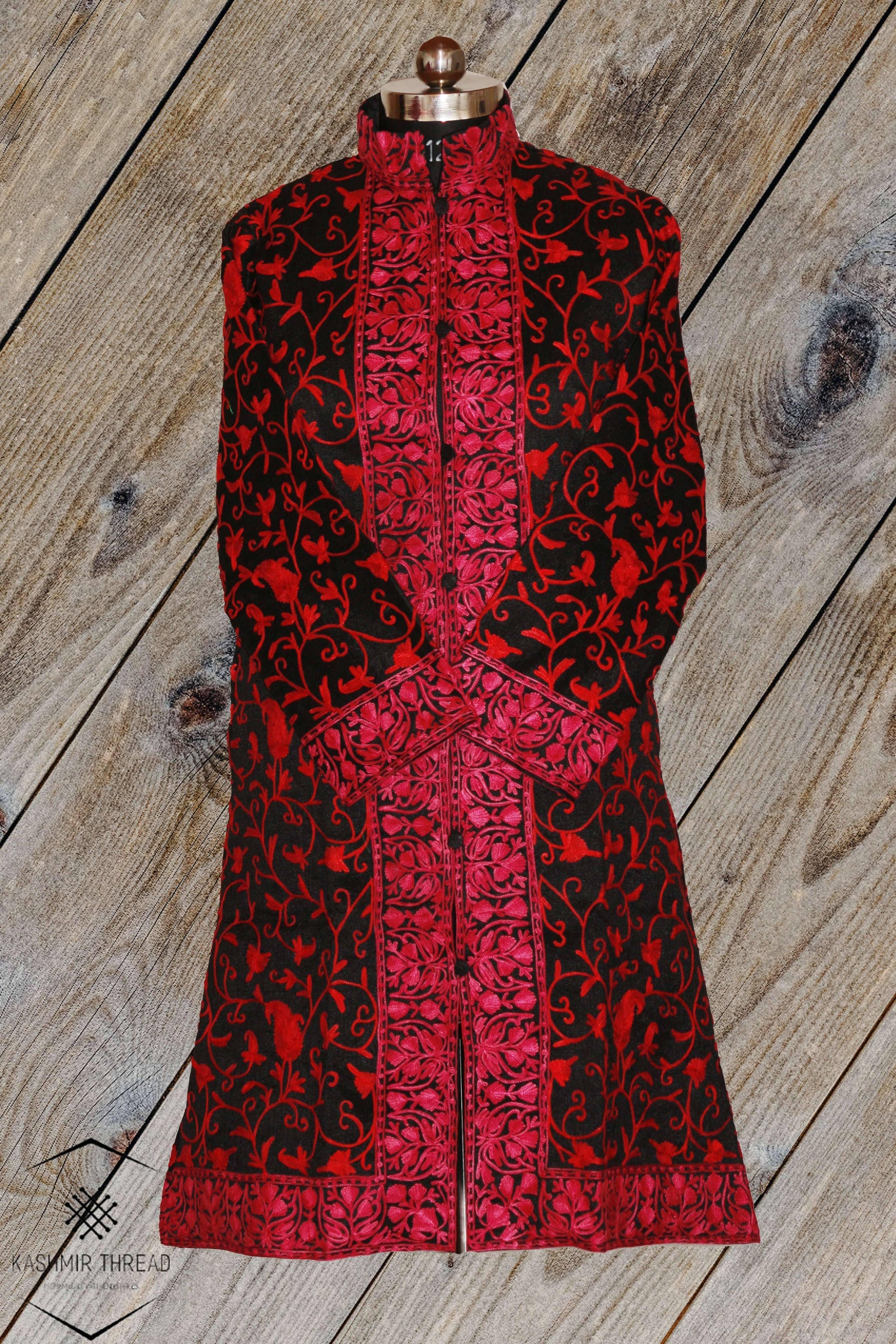 Red Kashmiri Long Coat