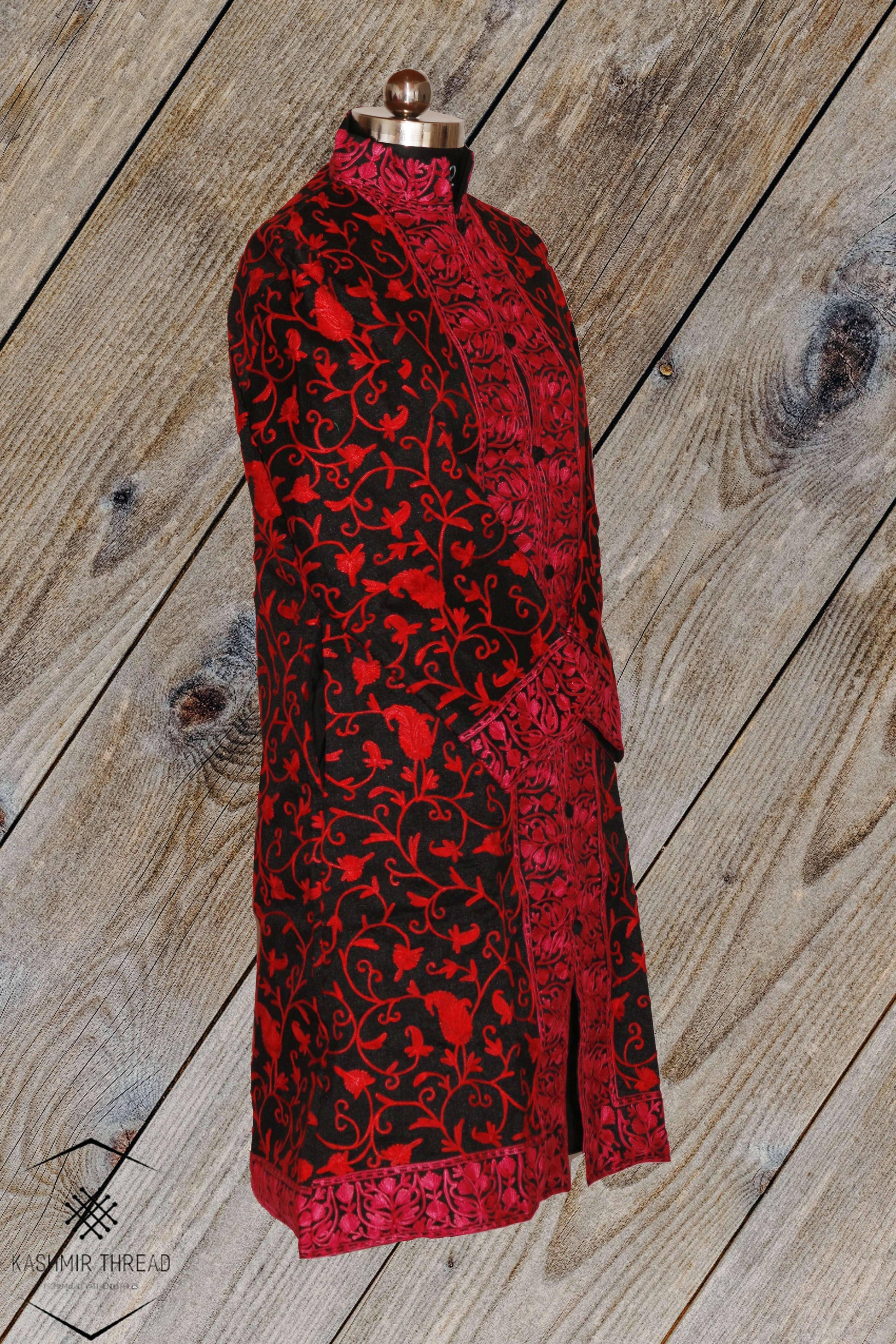 Red Kashmiri Long Coat