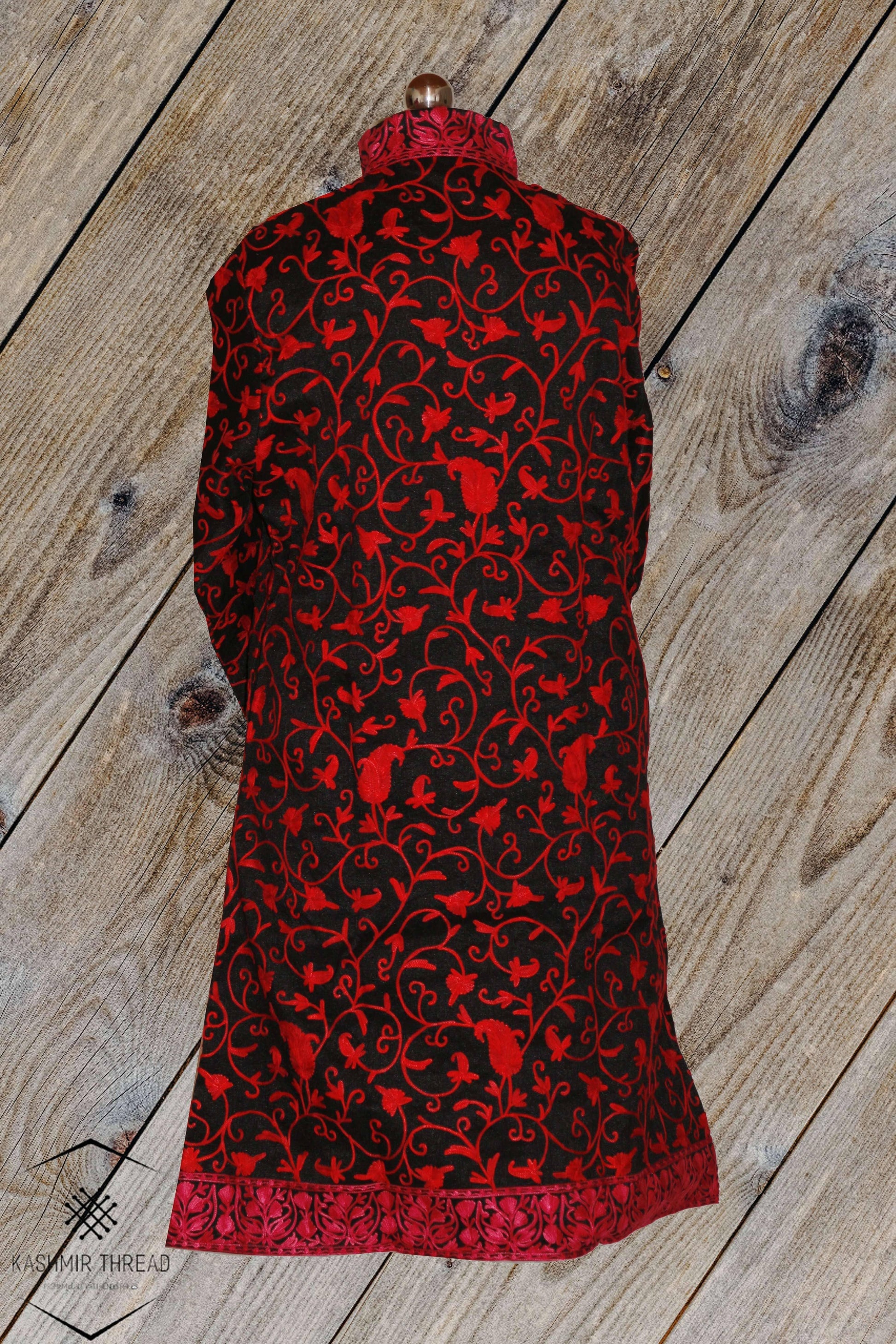 Red Kashmiri Long Coat