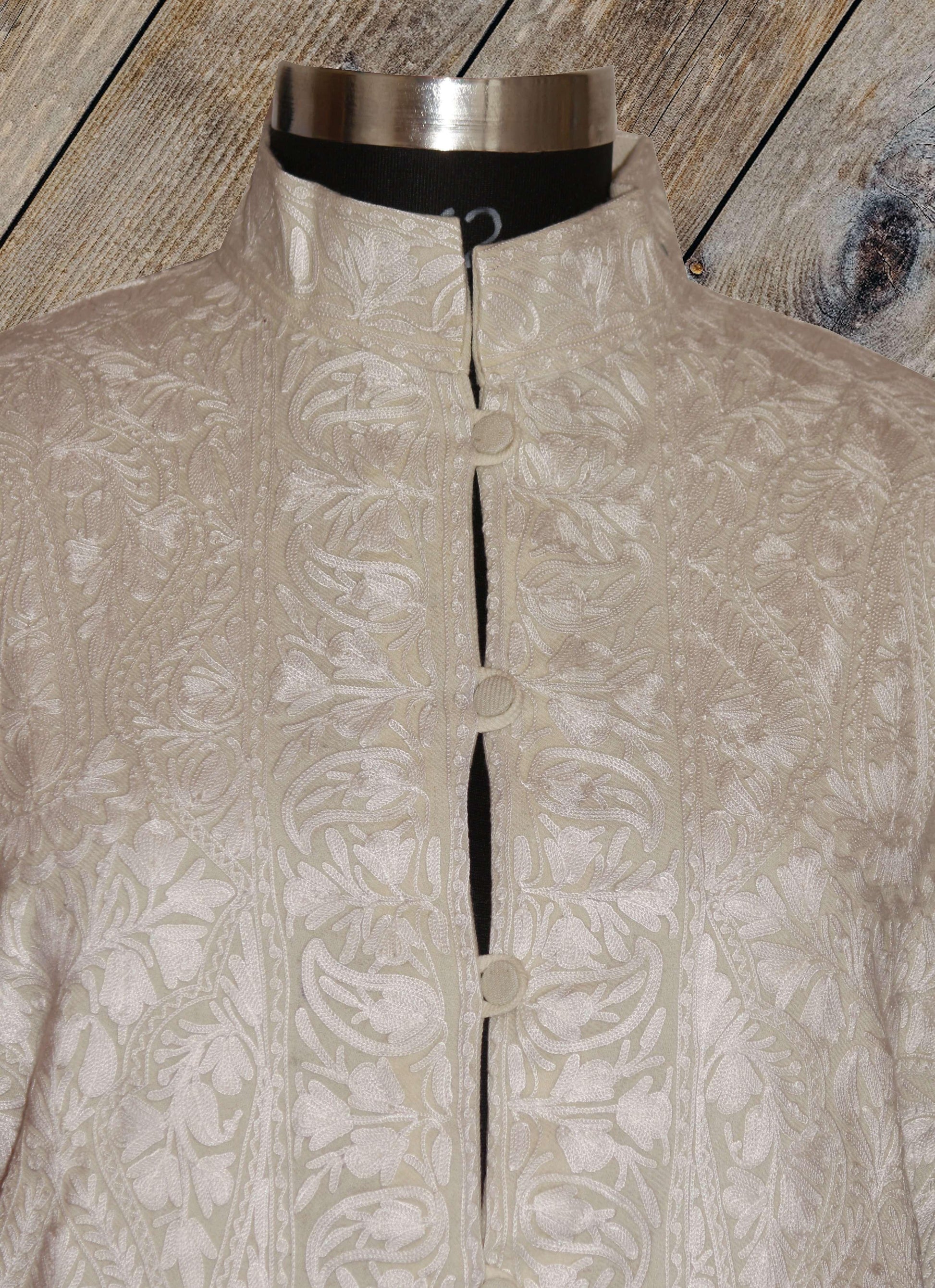 White Kashmiri Woolen Jacket