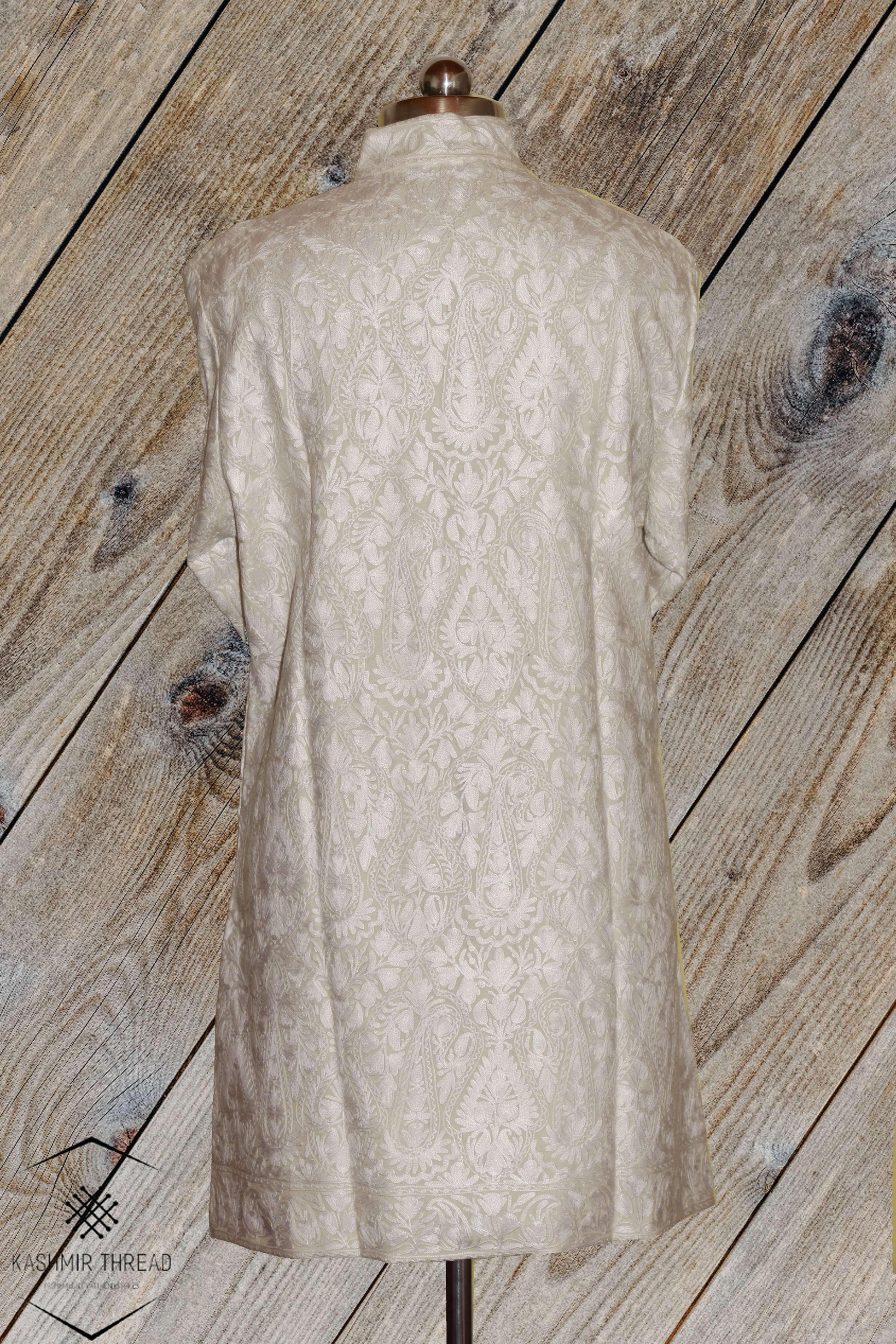 White Kashmiri Woolen Jacket
