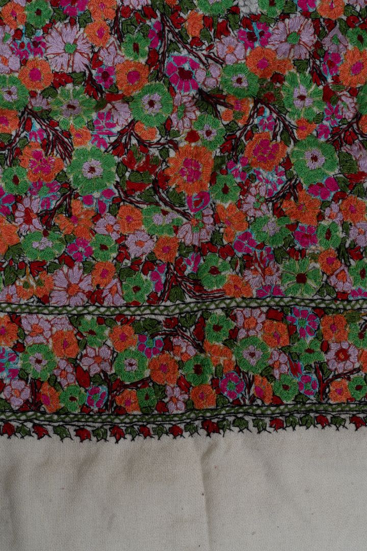 Papier-Mâché Bahaar Gul Sozni Merino Scarf