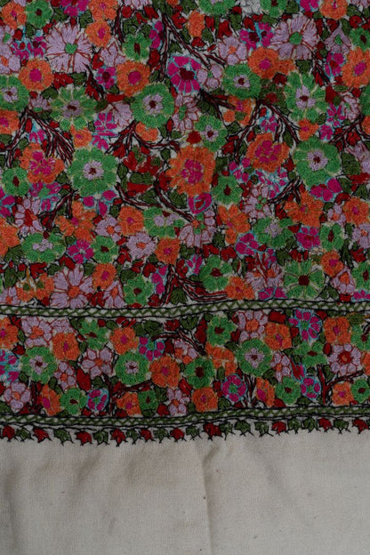Papier-Mâché Bahaar Gul Sozni Merino Scarf