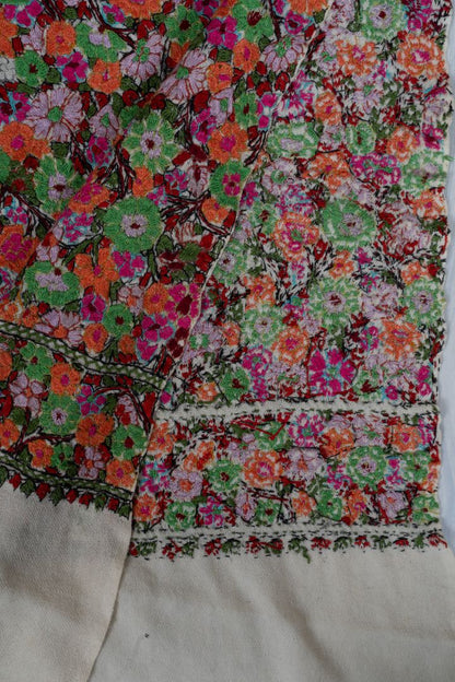 Papier-Mâché Bahaar Gul Sozni Merino Scarf